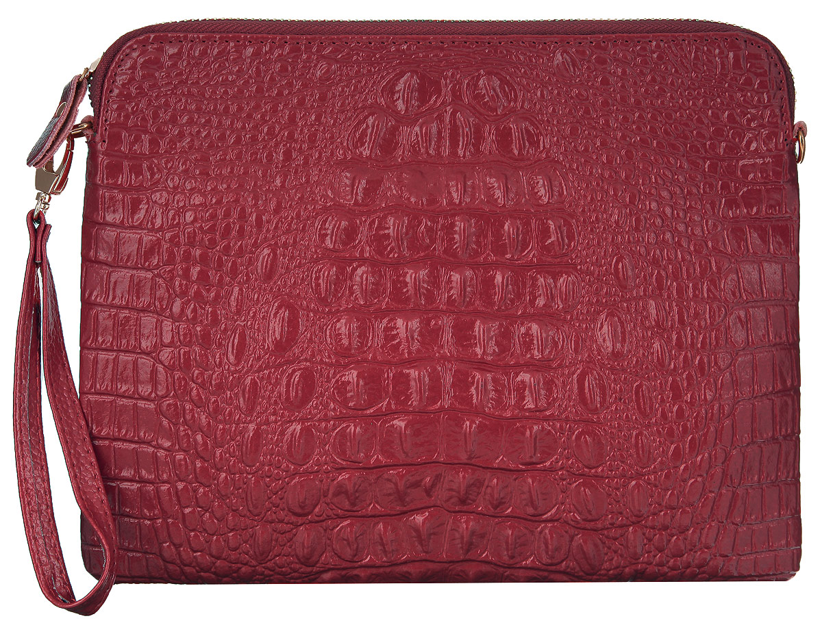 Сумка-клатч женская Cheribags, цвет: бордовый. 2167-332167-33 Сумка-клатч женская Cheribags, цвет: бордовый. 2167-332167-33Элегантная сумка-клатч Cheribags выполнена из натуральной кожи с тиснением под рептилию и дополнена металлической фурнитурой. Изделие содержит одно отделение, которое закрывается на застежку-молнию. Внутри расположен врезной карман на молнии и карман-средник на молнии. Изделие дополнено практичной съемной ручкой-петлей на запястье и съемным плечевым ремнем, длина которого регулируется при помощи пряжки. Сумка-клатч Cheribags прекрасно дополнит образ и подчеркнет ваш неповторимый стиль.
