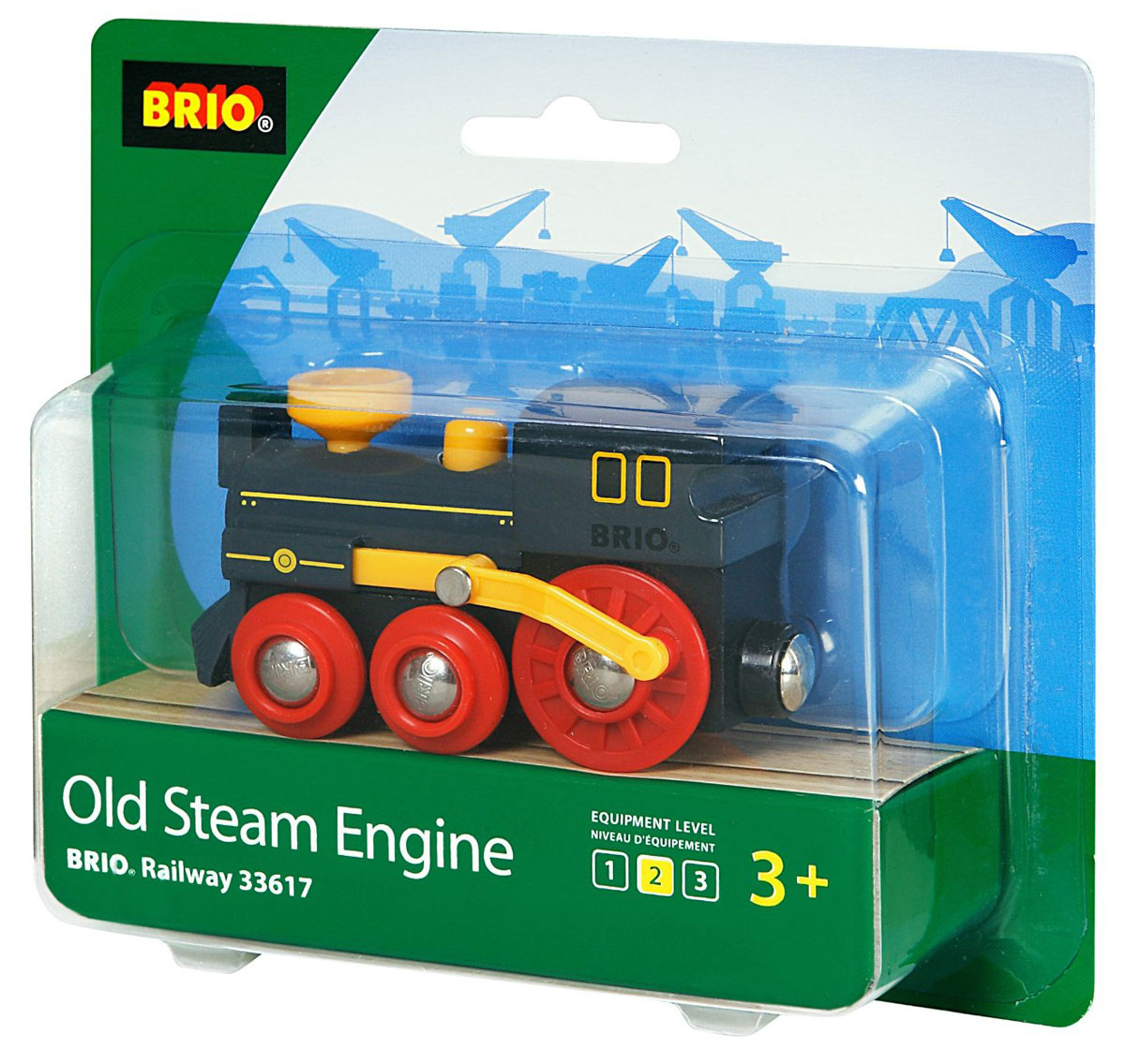 Brio Железная дорога Паровоз классика33617 Brio Железная дорога Паровоз классика33617Паровозик дизайна под старину воспроизводит реалистичное поршневое движение, если толкать его вперед. Размер 9х4х5см.
