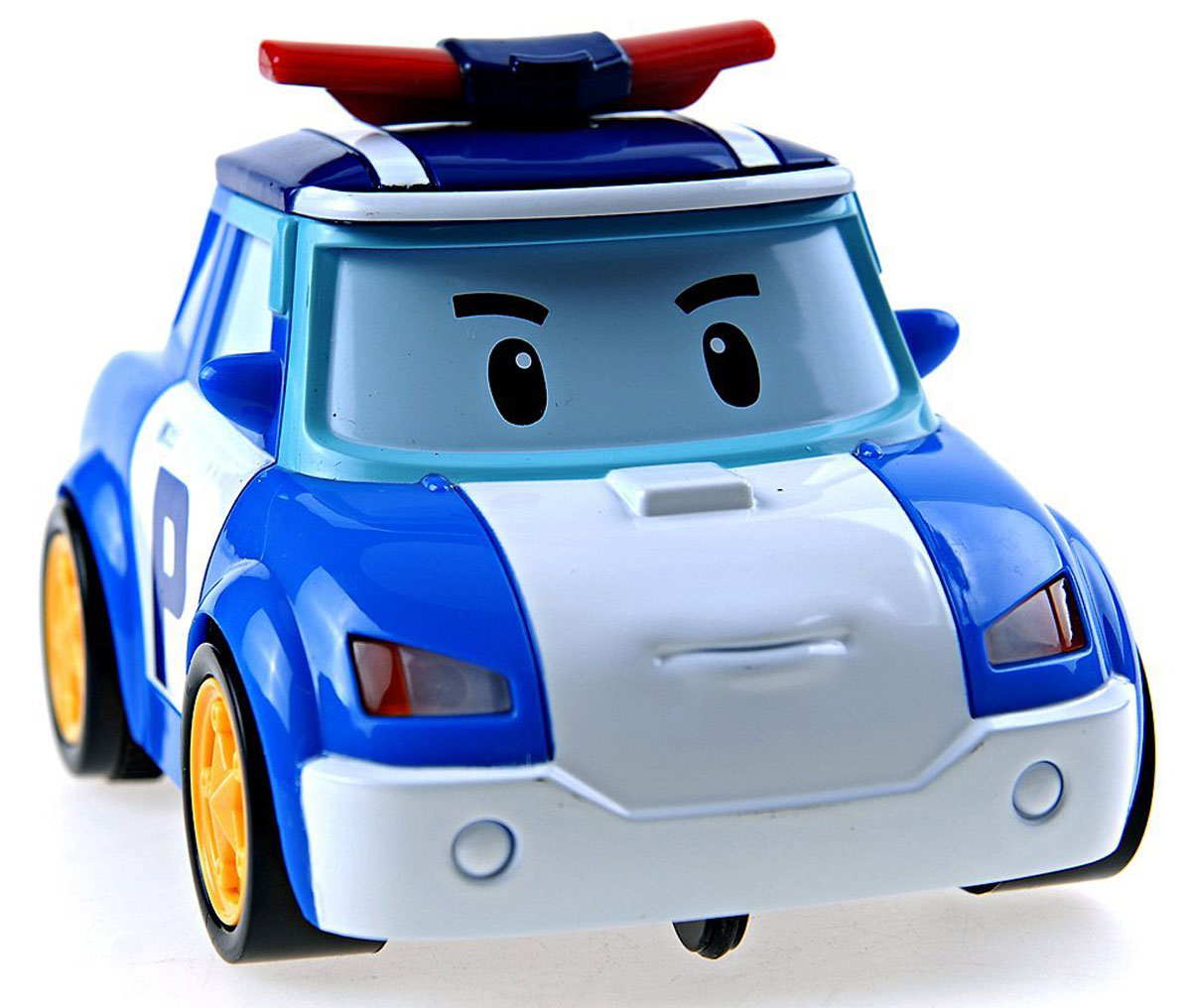 Robocar Poli Игрушка на радиоуправлении Поли83187 Robocar Poli Игрушка на радиоуправлении Поли83187Радиоуправляемая игрушка со световыми эффектами Поли привлечет внимание вашего ребенка и не позволит ему скучать. Она выполнена из прочного пластика синего и белого цветов в виде полицейской машинки Поли - персонажа мультфильма Робокар Поли и его друзья. Игрушка может двигаться вперед, поворачивать направо и разворачиваться. Во время движения у нее светятся фары. Колеса машинки дополнены резиновыми вставками, которые исключают скольжение игрушки на гладкой поверхности. К машинке прилагается пульт с инфракрасным дистанционным управлением, на котором имеются две крупные кнопки выбора направления движения машинки и кнопка включения. Такая замечательная игрушка подарит вашему малышу массу положительных эмоций! Для работы машинки необходима 3 батареи напряжением напряжением 1,5V типа АА, для работы пульта управления необходима 1 батарея напряжением 9V типа 6LR61 (не входят в комплект).