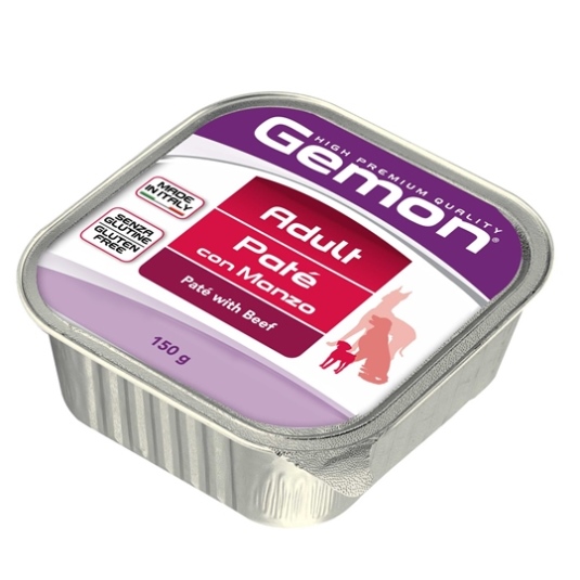 Консервы Gemon Dog для собак паштет говядина 150 г70300414 Консервы Gemon Dog для собак паштет говядина 150 г70300414Гарантированный анализ: Сырой белок 8,5%, сырые масла и жиры 6,0%, сырая клетчатка 0,4%, сырая зола 1,5%, влажность 80%. Витамины и добавки/кг: витамин А 2500 МЕ, витамин D3 250 МЕ, витамин Е (альфа-токоферол ацетат) 10 мг.Мясо и мясные субпродукты 80% (говядина 10%), минеральные вещества. Технологические добавки: загустители и желеобразующие компоненты. Подавать корм комнатной температуры или подогретый. Важно, чтобы животное всегда имело доступ к чистой, свежей воде. Взрослой кошке необходимо 400 г продукта в день, суточную норму разделить на 2-3 приема пищи. Условия хранения: в прохладном темном месте