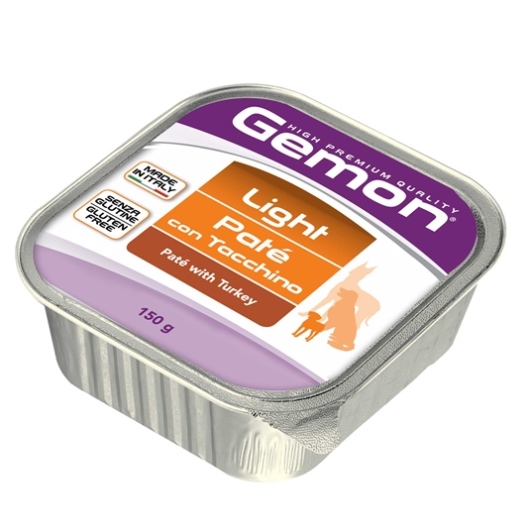 Консервы Gemon Dog Light для собак облегченный паштет индейка 150 г70300438 Консервы Gemon Dog Light для собак облегченный паштет индейка 150 г70300438Полноценный сбалансированный корм на основе мяса индейки для взрослых собак всех пород возрастом 1-8 лет со склонностью к избыточному весу.