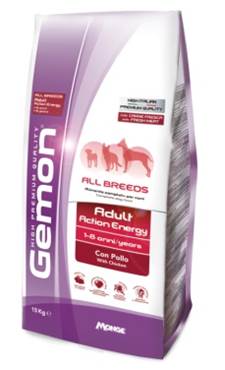 Корм Gemon Dog Action Energy для взрослых собак всех пород с повышенной активностью 15 кг70386135 Корм Gemon Dog Action Energy для взрослых собак всех пород с повышенной активностью 15 кг70386135Полнорационный корм на основе мяса курицы для очень активных собак. Специально разработан для ежедневного кормления взрослых собак всех пород с повышенной физической активностью. Условия хранения: в прохладном темном месте