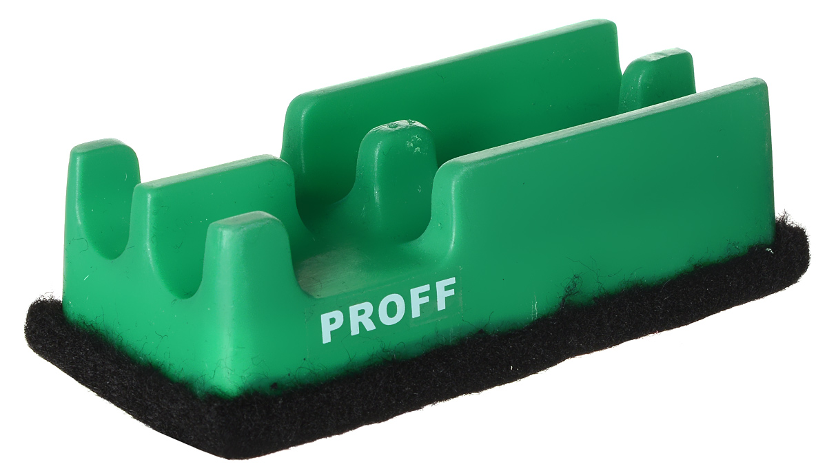 Proff Губка для офисных досок цвет зеленыйPF-12404_зеленый Proff Губка для офисных досок цвет зеленыйPF-12404_зеленыйГубка для офисных досок Proff - неотъемлемый атрибут любого офиса. Она предназначена специально для маркерных и меловых досок. Губка имеет прямоугольную форму. Верхняя ее часть изготовлена из пластика зеленого цвета и оснащена двумя отсеками-держателями для маркеров. Стирающий элемент выполнен из войлока.