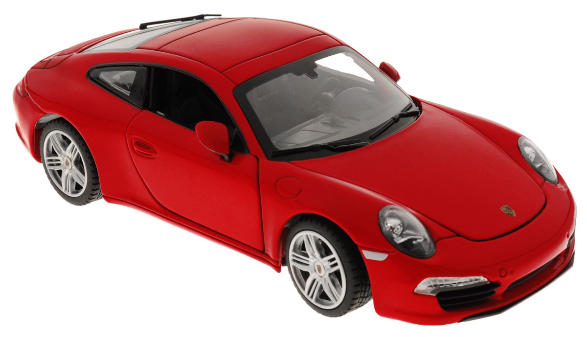 Rastar Коллекционная модель Porsche 911 Carrera S цвет красный56200_красный Rastar Коллекционная модель Porsche 911 Carrera S цвет красный56200_красныйКоллекционная модель Rastar Porsche 911 Carrera S привлечет внимание как ребенка, так и взрослого коллекционера. Машинка является точной уменьшенной копией настоящего автомобиля. Модель выполнена из металла с использованием пластика и оснащена резиновыми колесами, обеспечивающими хорошее сцепление с любой поверхностью пола. Колеса и руль вращаются, капот и дверцы открываются. Коллекционная модель Rastar Porsche 911 Carrera S станет отличным подарком и украшением любой коллекции!