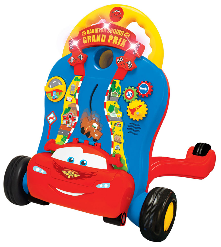 Kiddieland Каталка-ходунок Молния МаккуинKID 051128 Kiddieland Каталка-ходунок Молния МаккуинKID 051128Устойчивые ходунки, которые помогут ребенку сделать первые шаги под веселые песенки! Вращайте красочный ролик или крутите шарики. Нажимайте на разные цветные кнопки, чтобы выучить фигуры и услышать поощряющие звуки и мелодии с мигающими огоньками. С подсвечиваемым экраном для отображения фигур и других узоров для улучшения процесса обучения и визуального восприятия. С цветными шариками, чтобы кидать и наблюдать, как они скатываются вниз. Безопасный и прочный, с удобной ручкой для маленьких пальчиков.