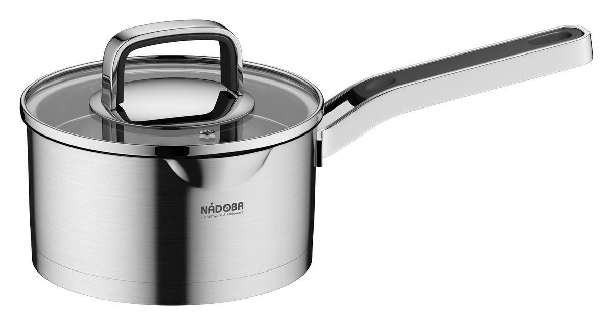 Ковш Nadoba Dona с крышкой, 1,6 л726114 Ковш Nadoba Dona с крышкой, 1,6 л726114Ковш Nadoba Dona изготовлен из высококачественной нержавеющей стали 18/10. Прочное трехслойное капсульное дно позволяет равномерно распределять тепло по всей площади ковша. Для удобства слива у ковша предусмотрен встроенный дуршлаг на крышке и носики на корпусе. Ковш снабжен удобной ненагревающейся ручкой со вставкой из силикона. Отсутствие заклепок на ручке обеспечивает долговечность в эксплуатации и простоту в уходе и мытье. Внутри ковша нанесена маркировка литража для удобства в использовании. Ковш снабжен крышкой из термостойкого закаленного стекла. Ковш подходит для всех типов плит, включая индукционные. Диаметр ковша (по верхнему краю): 16 см.