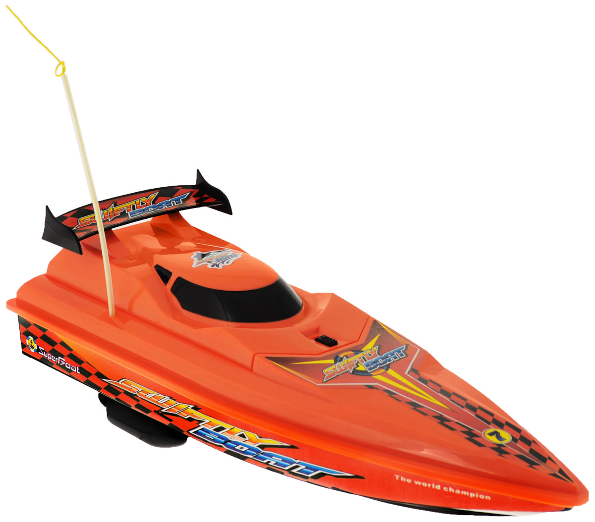 LK-Toys Катер на радиоуправлении Чемпионат Swiftly BoatBM 5005 LK-Toys Катер на радиоуправлении Чемпионат Swiftly BoatBM 5005Радиоуправляемый гоночный катер LK-Toys Чемпионат: Swiftly Boat - необычная водная игрушка, которая понравится и детям, и взрослым. Игрушечный спортивный катер изготовлен из прочного и качественного пластика, что успешно позволяет сделать конструкцию корпуса максимально обтекаемой, а также защитить от попадания воды все внутренние компоненты. Управление обеспечивается при помощи специального пульта дистанционного управления, который позволяет без проблем контролировать модель на расстояниях до 25 метров. Функции управления: вперед, назад, вправо, влево. Радиоуправляемый гоночный катер LK-Toys Чемпионат: Swiftly Boat обеспечит многие часы увлекательных игр на воде! В комплекте: катер, пульт управления, аккумулятор, зарядное устройство, 2 запасных винта. Пульт управления работает на частоте 40 MHz. Для работы пульта управления необходимы 2 батарейки типа АА (не входят в комплект).