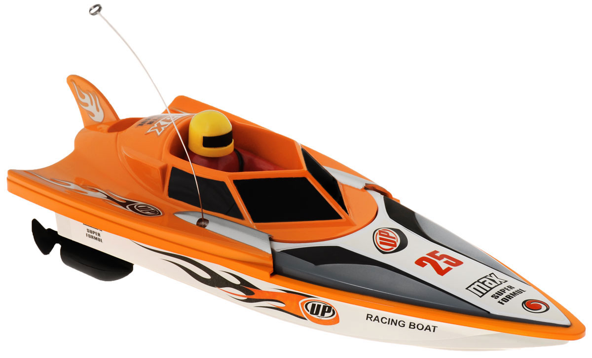 LK-Toys Катер на радиоуправлении Чемпионат Max Super FormulBM 5003 LK-Toys Катер на радиоуправлении Чемпионат Max Super FormulBM 5003Радиоуправляемый гоночный катер LK-Toys Чемпионат: Max Super Formul - необычная водная игрушка, которая понравится и детям, и взрослым. Игрушечный спортивный катер изготовлен из прочного и качественного пластика, что успешно позволяет сделать конструкцию корпуса максимально обтекаемой, а также защитить от попадания воды все внутренние компоненты. Управление обеспечивается при помощи специального пульта дистанционного управления, который позволяет без проблем контролировать модель на расстояниях до 30 метров. Функции управления: вперед, назад, вправо, влево. Радиоуправляемый гоночный катер LK-Toys Чемпионат: Max Super Formul обеспечит многие часы увлекательных игр на воде! В комплекте 2 запасных винта. Пульт управления работает на частоте 27 MHz. Для работы игрушки необходимы 4 батарейки типа АА (не входят в комплект). Для работы пульта управления необходимы 2 батарейки типа АА (не входят в комплект).