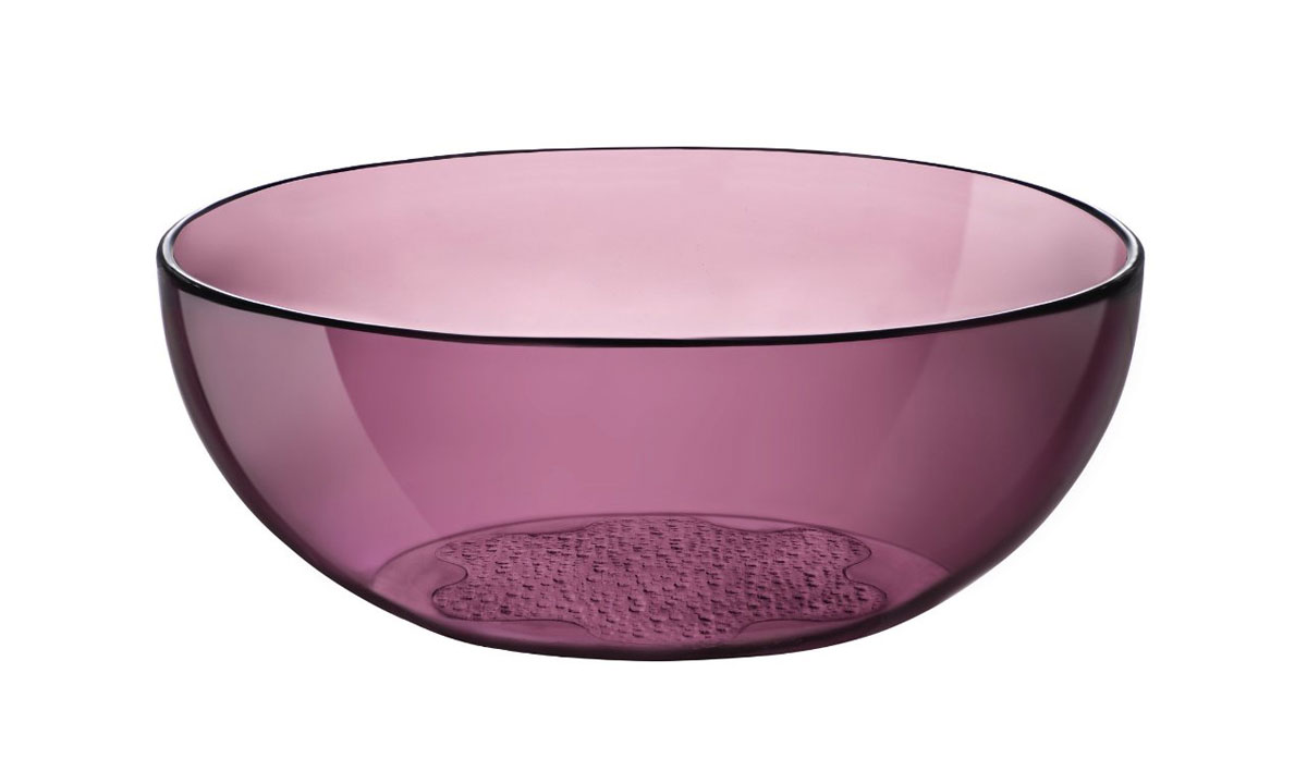 Салатник Bormioli Rocco Hya Purple, цвет: бордовый, диаметр 23 см460530F26321990 Салатник Bormioli Rocco Hya Purple, цвет: бордовый, диаметр 23 см460530F26321990Салатник Bormioli Rocco Hya Purple выполнен из высококачественного стекла. Дно изделия с внешней стороны оформлено рельефным рисунком. Функциональный и вместительный, такой салатник станет достойным дополнением к вашему кухонному инвентарю. Диаметр салатника по верхнему краю: 23 см. Высота стенки салатника: 8,5 см.