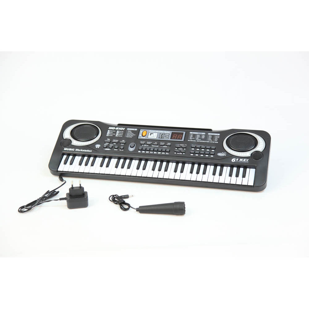 Пианино MQ6101 с микрофономMQ6101 Пианино MQ6101 с микрофономMQ6101Музыкальные таланты нужно развивать с самых первых лет. Поэтому и первые музыкальные инструменты у крохотных гениев могут появляться очень рано. Такое пианино, работающее с помощью четырех батареек вида АА 1,5V, обрадует любого малыша!