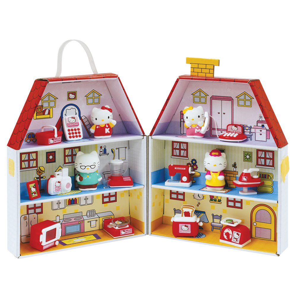 Набор 290272 Hello Kitty Домик, в коробке290272 Набор 290272 Hello Kitty Домик, в коробке290272Игровой набор Домик Hello Kitty - очень понравится всем маленьким девочкам. В этом волшебном домике живет Kitty и ее семья. В набор входит: фигурка Китти, её мамы, папы и сестрички Мими, телефон, микроволновка, тостер, швейная машинка, и прочие бытовые приборы. Домик легко складывается и его можно брать с собой в гости благодаря очень удобной ручке.