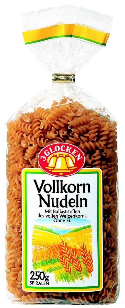 3 Glocken Spiralen Vollkornnudeln спирали диетические, 250 гVN 705476 3 Glocken Spiralen Vollkornnudeln спирали диетические, 250 гVN 705476Продукция 3 Glocken - это макаронные изделия высшего качества, произведенные из 100% твердых сортов пшеницы. Изысканный вкус, большой выбор фигурных макарон традиционных и оригинальных форм, различная фасовка, наилучшее соотношение в плане цена=качество. Продукция представлена на рынке более 15 лет и за это время отлично зарекомендовала себя среди огромного количества покупателей. Яркая оригинальная упаковка заметно выделяется на полках магазинов и привлекает к себе внимание потребителей. До сих пор ни один из покупателей не отказывался от продукции 3 Glocken, что подтверждается высокими продажами бренда на Российском рынке. Макароны Spiralen Vollkornnudeln изготовлены из муки твердых сортов, содержащей чуть меньшее количество клейковины, чем обыкновенная мука. Она хорошо поглощает воду, макароны из нее при варке увеличиваются и не развариваются. Варить макаронные изделия 15 минут в подсоленной воде. Условия хранения: в сухом прохладном месте при...
