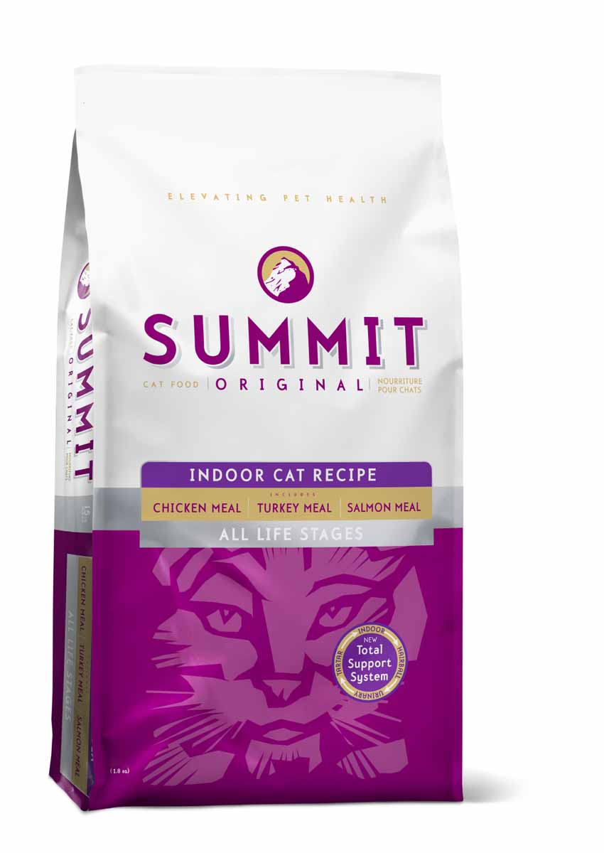 Summit holistic Для домашних кошек три вида мяса с цыпленком, лососем и индейкой - все стадии жизни (Original 3 Meat, Indoor Cat Recipe CF), 1,8 кг.20366 Summit holistic Для домашних кошек три вида мяса с цыпленком, лососем и индейкой - все стадии жизни (Original 3 Meat, Indoor Cat Recipe CF), 1,8 кг.20366Summit Holistic - супер-премиум корм из Канады Все стадии жизни. Оригинальный рецепт для котят и кошек был создан с исключительным подбором ингредиентов премиум-класса, для восхитительного вкуса и исключительных преимущества для здоровья, в том числе помощь в предотвращении вывода шерсти. При изготовлении Summit Holistic используется уникальное сочетание высококачественных ингредиентов, которые обеспечивают исключительно натуральный вкус и максимальную питательную ценность. Summit Holistic содержит только качественные ингредиенты от давно зарекомендовавших себя фермерских хозяйств компании Petcurean (производители холистик кормов GO! и NOW! Natural). Не содержит субпродуктов, искусственных красителей, сои, кукурузы, мясных ингредиентов, выращенных на гормонах. Состав: дегидрированное мясо цыпленка, цельный коричневый рис, овсянка, картофель, горох, куриный жир (консервированный токоферолами), натуральный куриный ароматизатор, дегидрированное мясо лосося,...
