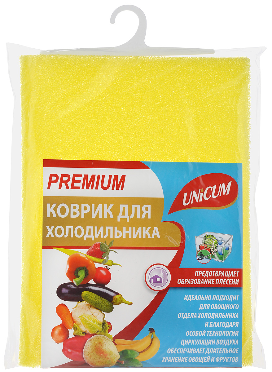 Коврик для холодильника Unicum Premium, цвет: желтый, 32 х 50 см303262_желтый Коврик для холодильника Unicum Premium, цвет: желтый, 32 х 50 см303262_желтыйКоврик Unicum Premium, изготовленный из пенополиуретана, идеально подходит для овощного отдела холодильника и благодаря особой технологии циркуляции воздуха обеспечивает длительное хранение овощей и фруктов, предотвращает образование плесени. Впитывает лишнюю воду, конденсат, обеспечивая необходимый для хранения продуктов питания уровень влажности. Можно мыть в воде при температуре 30°С.