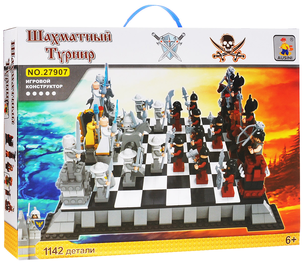Ausini Конструктор Шахматы 2790727907 Ausini Конструктор Шахматы 2790727907Конструктор Ausini Шахматы состоит из 1142 элементов, с помощью которых ребенок сможет построить большую шахматную доску с фигурками человечков вместо шахмат. Игра в шахматы превращается в настоящее развлечение, теперь шахматные ходы предстают, как настоящие битвы между двумя войсками. Детали конструктора легко соединяются между собой, а также совместимы с конструкторами других марок. Малыш часами будет играть с этим конструктором, придумывая разные истории и комбинируя детали. Конструктор Ausini Шахматы - это замечательная развивающая игрушка, которая не только развлечет вашего ребенка, но и будет способствовать развитию мелкой моторики, тактильного и визуального восприятия, мышления, воображения, внимательности и усидчивости, а также познакомит его с основами моделирования и конструирования. Совместим с конструкторами Лего.