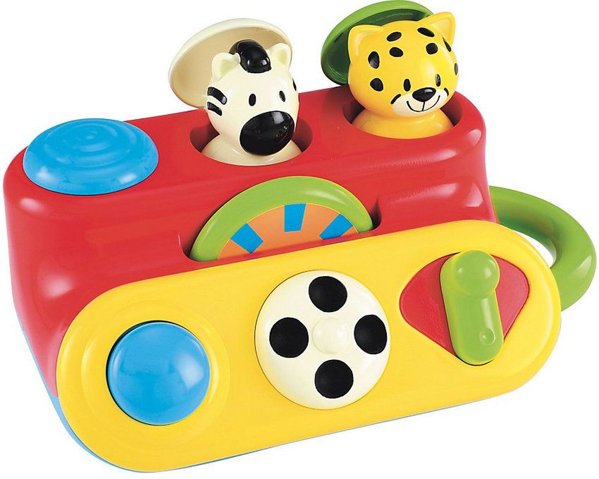 ELC Развивающая игрушка Животные из джунглей130568 ELC Развивающая игрушка Животные из джунглей130568Яркая развивающая игрушка ELC обязательно понравится вашему малышу и доставит ему массу положительных эмоций. Игрушка состоит из панели с разными функциями и фигурками животных. Малыш сам разберется, что нажать, покрутить или сдвинуть, чтобы веселые зверушки выглянули из джунглей. У игрушки удобная ручка: малыш сможет носить игрушку с собой. Игрушка развивает зрительные, слуховые и тактильные способности вашего ребенка. Благодаря согласованным действиям рук и глаз движения ребенка становятся более совершенными и точными.