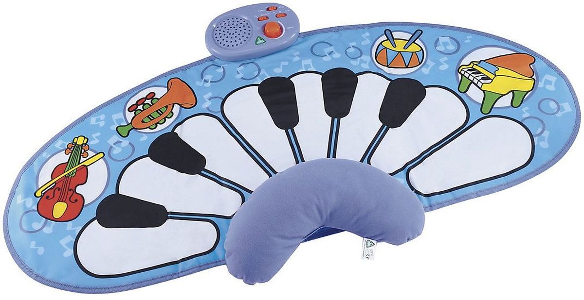 ELC Игровой коврик Музыкальный коврик130667 ELC Игровой коврик Музыкальный коврик130667Музыкальный интерактивный коврик станет отличной площадкой для игр вашему малышу! Коврик со звуками: барабана, скрипки, трубы и пианино, не только доставит удовольствие малышам во время игры, но и поспособствует их развитию, позволит больше узнать об окружающем мире. Коврик оснащен 13 сенсорными клавишами. Переведите, игрушку в режим «демо» и малыш познакомится с шестью произведениями классической музыки. Можно использовать с 6 месяцев, положите малыша на животик, удобно подстроив мягкую подушечку, и пусть он хлопает по клавишам ладошками. А, когда карапуз подрастет, можно весело ползать по нему. Дети легко обучаются обращению с ковриком, а мелодии и звуки, которые мат позволяет воспроизводить, способствуют развитию восприятия и творческого музыкального самовыражения. Коврик легко складывается и удобен при переноске и хранении. Для ухода используйте влажную салфетку. Работает от батареек АА х 4шт. (приобретаются отдельно). Размер 100 х 50 см.