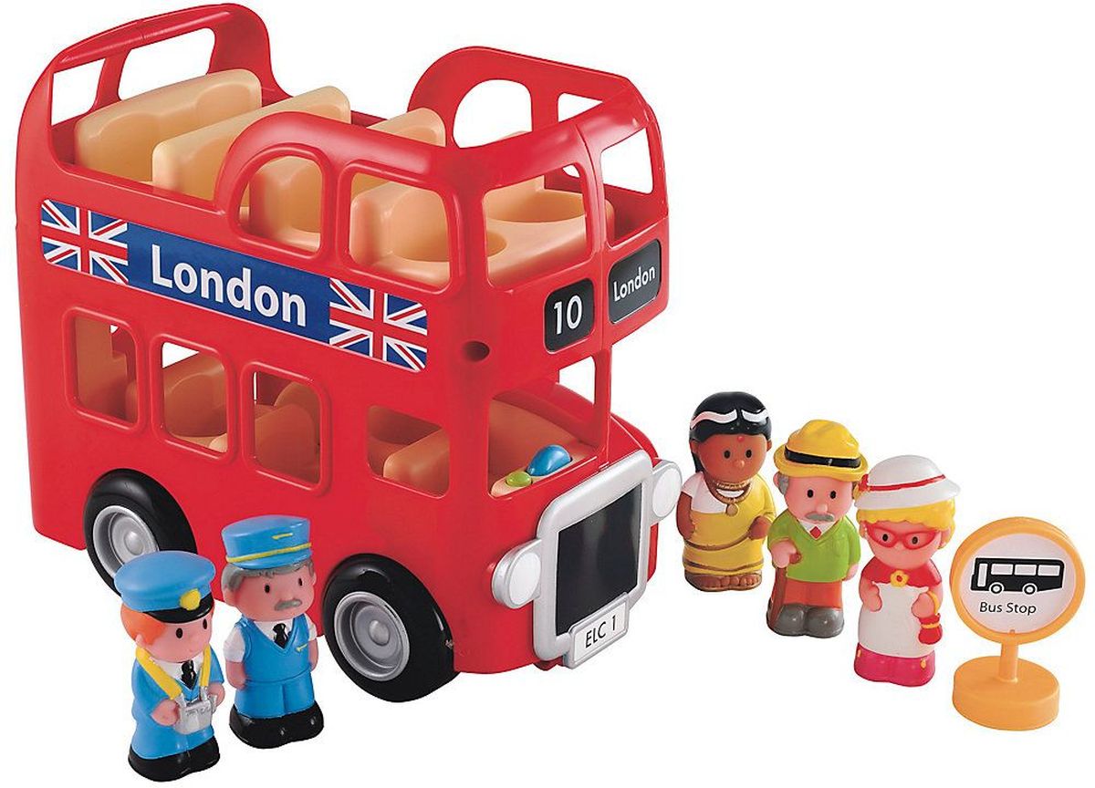 ELC Автобус двухэтажный132577 ELC Автобус двухэтажный132577Игровой набор из серии Счастливая страна. В комплекте: автобус со звуковыми эффектами, 5 фигурок и дорожный знак. Рассаживай пассажиров на нижний или верхний этаж и отправляйся на весёлую экскурсию по Лондону. Развивает воображение Вашего ребенка, повышает способность создавать новые образы и фантазировать. Характеристики: Материал: высококачественный, первичный пластик, резина. Размер 19х20х11см. Требуется батарейки тип ААх2шт.
