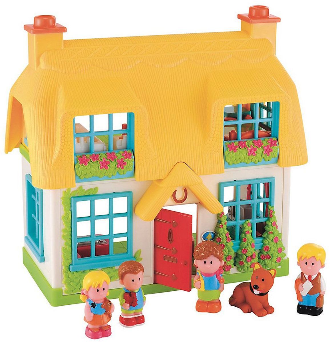 ELC Дом для кукол Игровой набор Домик роз137275 ELC Дом для кукол Игровой набор Домик роз137275Двухэтажный домик со встроенной мебелью и реалистичными звуками дверного звонка, телевизора, телефона и плиты. В наборе - семья из 4-х человек и собака. Играть ребенок может один или с друзьями. Развивает воображение ребенка, повышает способность мыслить, создавать новые образы и фантазировать, способствует развитию социальных навыков, побуждает ребенка исследовать и понимать окружающий мир. Материал: высококачественный пластик. Размер упаковки: 19,7 х 47 х 34,1 см