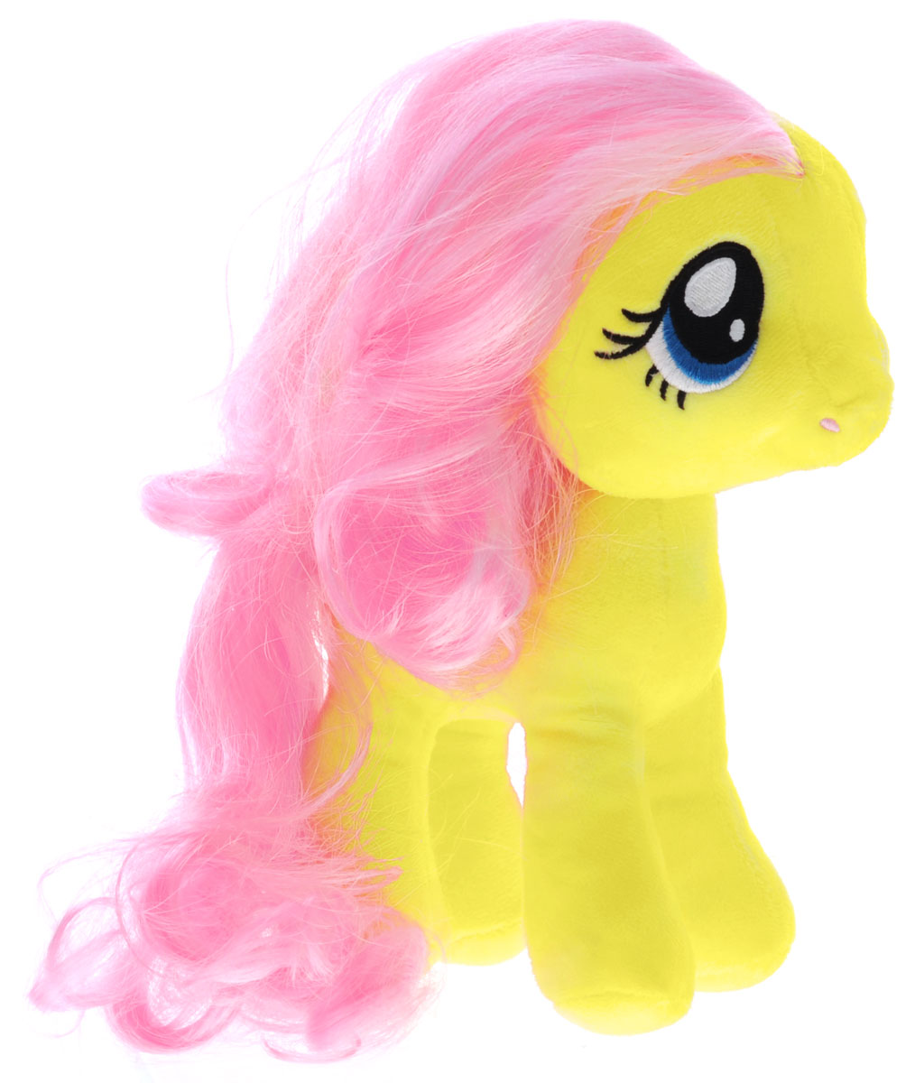 My Little Pony Мягкая игрушка Пони Флаттершай цвет желтый 22 смK28180B My Little Pony Мягкая игрушка Пони Флаттершай цвет желтый 22 смK28180BМягкая игрушка My Little Pony Пони Флаттершай подарит вашему ребенку много радости и веселья. Она выполнена в виде персонажа мультфильма My Little Pony - пони Флаттершай. Игрушка удивительно приятна на ощупь. Она изготовлена из мягкого текстильного материала, глазки вышиты нитками. Чудесная мягкая игрушка принесет радость и подарит своему обладателю мгновения нежных объятий и приятных воспоминаний. Флаттершай - это желтая пони, у которой грива и хвост окрашены в розовый цвет. Глаза Флатти бирюзового цвета. Она очень любит зверей и всячески им помогает. Флаттершай очень добрая и стеснительная. Ее знак отличия - три бабочки. Порадуйте вашего ребенка таким замечательным подарком!