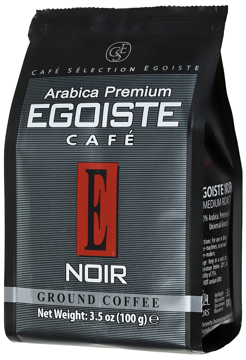 Egoiste Noir кофе молотый, 100 г4260283250370 Egoiste Noir кофе молотый, 100 г4260283250370Egoiste Noir - великолепная смесь высокогорной и равнинной Кенийской Арабики, отличающейся богатым ароматом, нежной кислинкой и мягким вкусом. Отборные зерна равнинной арабики придают этому кофе изумительный аромат, а завершенность вкусу дарит кофе с лучших высокогорных и равнинных плантаций.