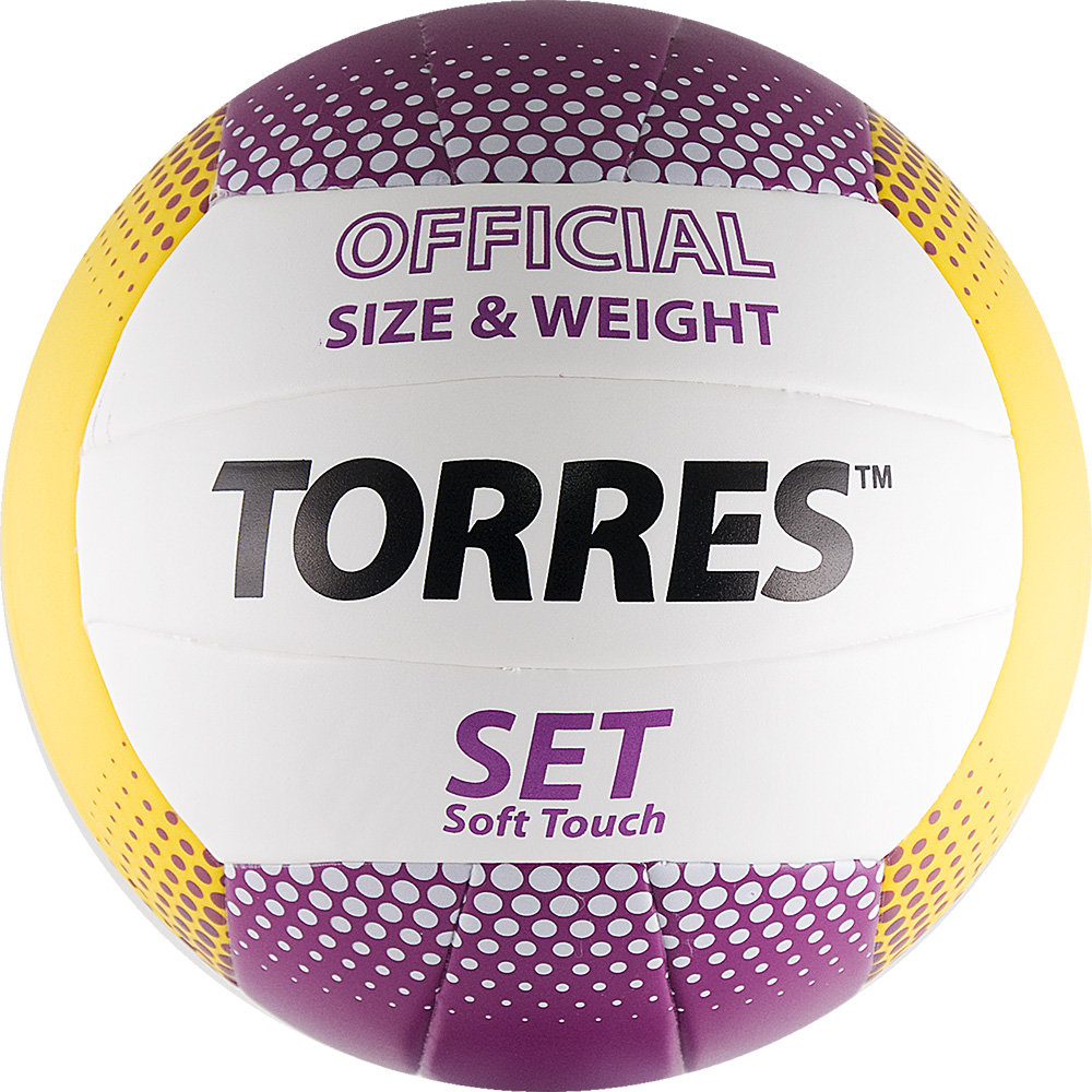 Мяч волейбольный TORRES Set, р.5, синтетическая кожа, V30045V30045 Мяч волейбольный TORRES Set, р.5, синтетическая кожа, V30045V30045Основные характеристики Вид: волейбольный Уровень игры: любительский Размер: 5 Количество панелей: 18 Вес: 260-280гр Окружность: 65-67см Тип соединения панелей: клеенные (TSBE) Материал камеры: бутиловая Материал обмотки камеры: синтетическая ткань Материал покрышки: термополиуретан Цвет основной: белый Цвет дополнительный: фиолетовый, желтый, черный Подходит для игры на улице и в зале Страна-производитель: Китай Упаковка: пакет (поставляется в сдутом виде) Один из самых ярких мячей серии никого не оставит равнодушным. Оригинальная расветка создает сильный визуальный эффект во время матча.