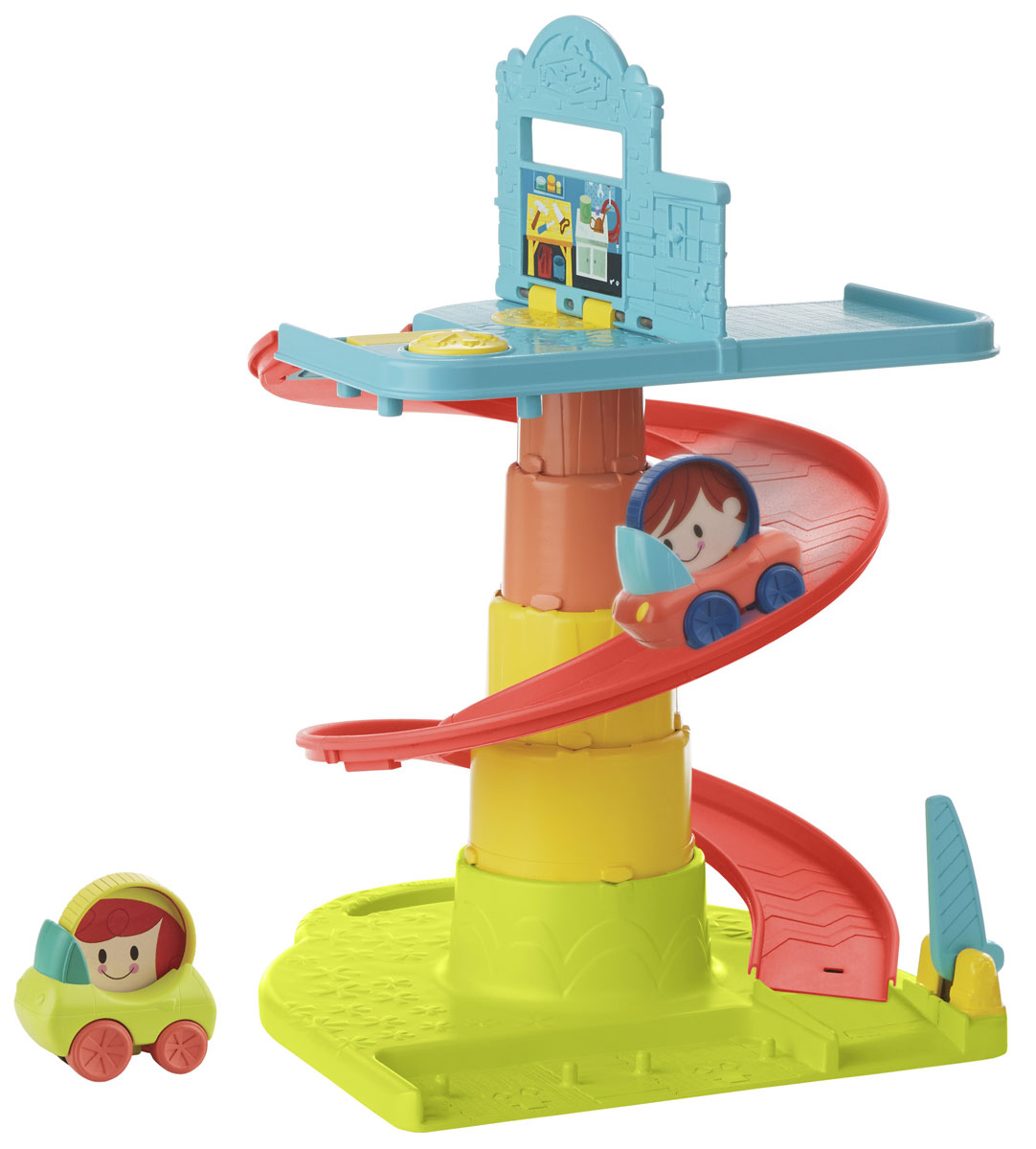 Playskool Игровой набор Веселый ГаражB1649EU4 Playskool Игровой набор Веселый ГаражB1649EU4Игровой набор Playskool Веселый Гараж обязательно порадует вашего малыша. Теперь ребенок может начать игру в любом месте и в любое время с этой замечательной игрушкой Playskool Раскладывающийся веселый гараж. Займите игрой своего малыша, пуская любые предметы вниз по серпантину. Малыши нажимают рычаг на самом верху серпантина и запускают 1 или 2 машинки, которые будут жужжать, съезжая вниз. Маленькие пассажиры крутятся во время движения автомобиля, но малыш может крутить их и самостоятельно, развивая мелкую моторику рук и зрительно-моторную координацию. В самом низу серпантина можно открыть ворота, чтобы машинки выезжали на пол. Игрушка создана по принципу Поиграй-Сложи-Возьми с собой! Набор содержит дорогу-серпантин, 2 машинки, которые хранятся в основании и содержат забавных крутящихся человечков. Благодаря удобной ручке для переноски, игру легко брать в руки и носить. Ваш ребенок сможет часами играть с набором, придумывая разные истории. Порадуйте...