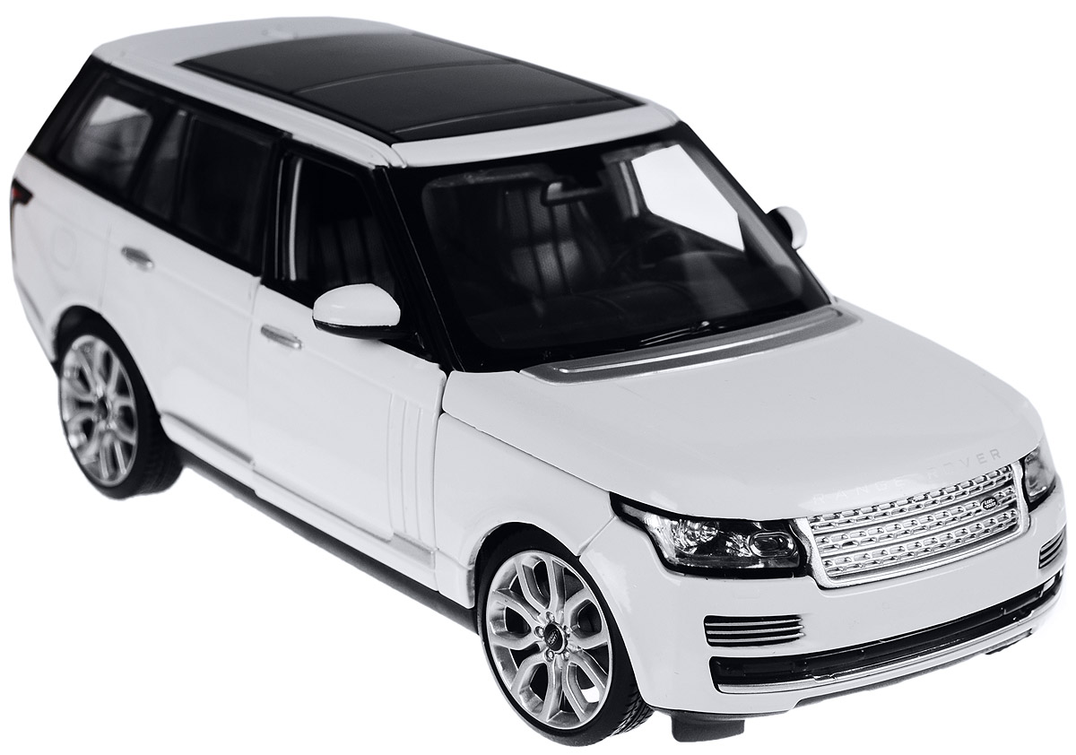 Rastar Модель автомобиля Range Rover цвет белый56300 Rastar Модель автомобиля Range Rover цвет белый56300Коллекционная модель Rastar Range Rover привлечет внимание как ребенка, так и взрослого коллекционера. Машинка является точной уменьшенной копией настоящего автомобиля. Модель выполнена из металла с использованием пластика и оснащена резиновыми колесами, обеспечивающими хорошее сцепление с любой поверхностью пола. Колеса и руль вращаются, капот и передние дверцы открываются. Коллекционная модель Rastar Range Rover станет отличным подарком и украшением любой коллекции!