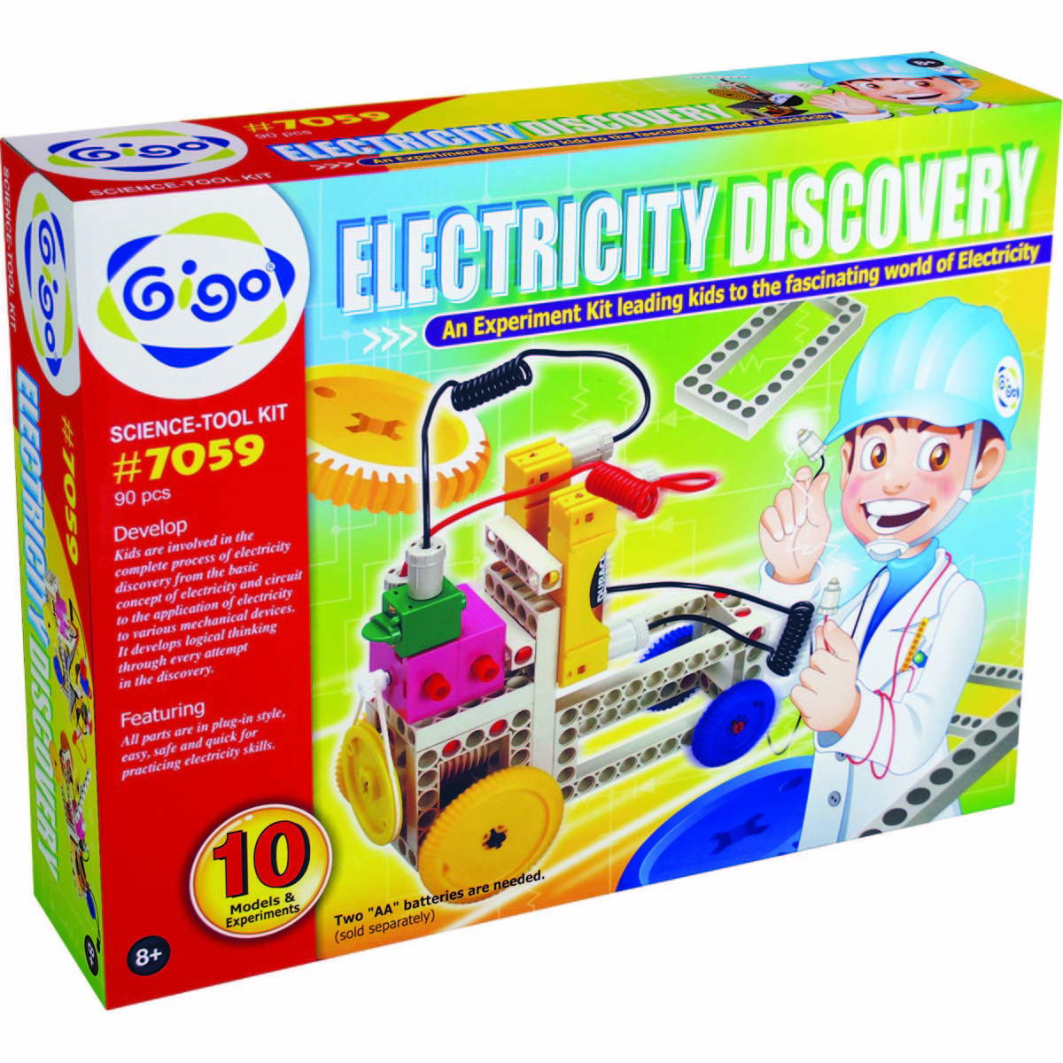 Gigo Конструктор Electricity discovery (Гиго. Электрическая энергия)7059 Gigo Конструктор Electricity discovery (Гиго. Электрическая энергия)7059Конструктор Gigo Electricity discovery (Гиго. Электрическая энергия) - это конструктор, все модели которого работают от электрической энергии. В наборе 90 деталей для 10 разных моделей. В инструкции пользователя пошаговые схемы сборки для каждой модели, полезная информация, исторические сведения и схемы проведения 8 экспериментов по электричеству. Конструктор развивает у детей фантазию, воображение и логику.