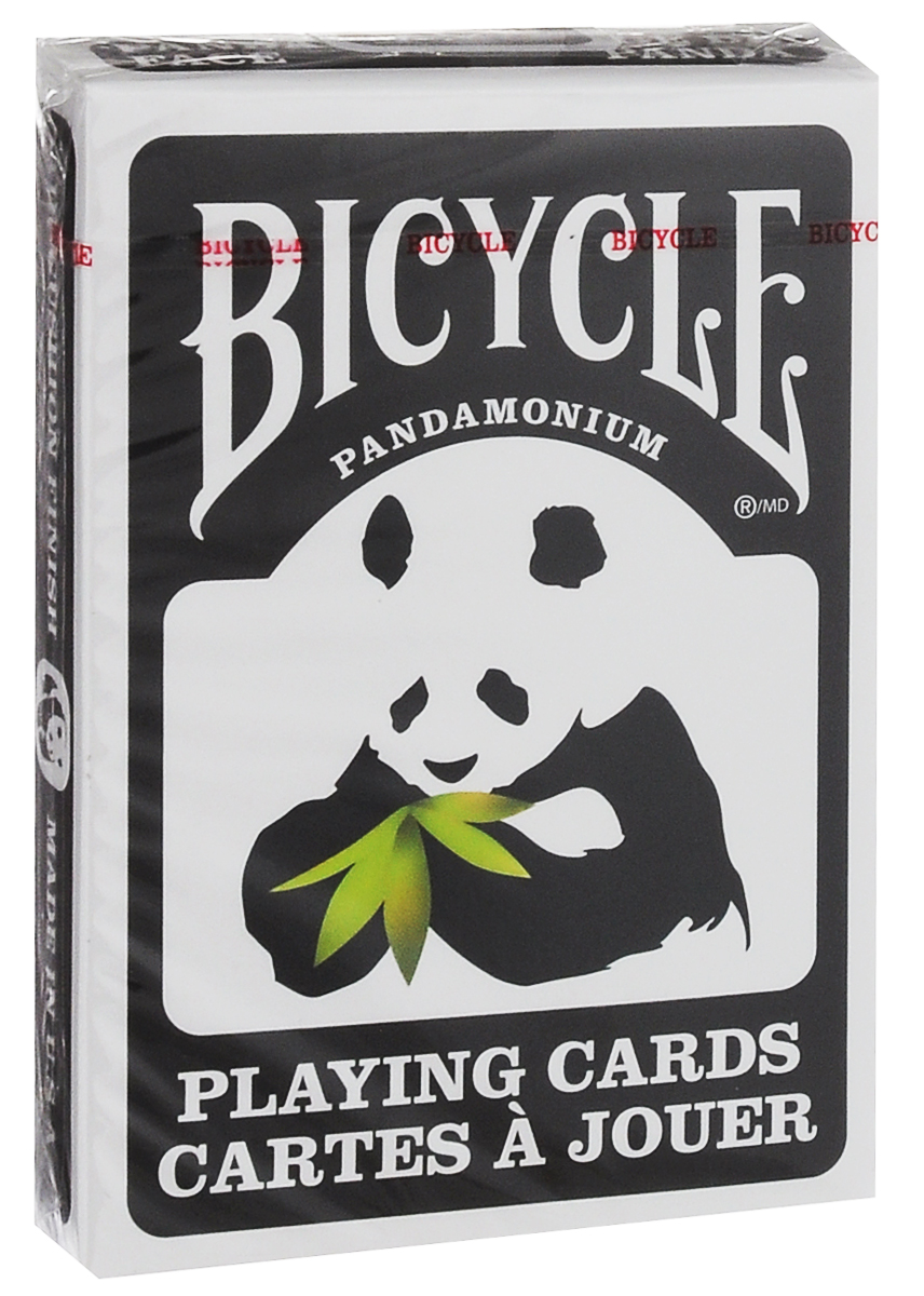 Игральные карты Bicycle Панды, цвет: белый, черный, 54 штК-360 Игральные карты Bicycle Панды, цвет: белый, черный, 54 штК-360Карты Bicycle с рубашкой в виде панд выполнены из высококачественного картона. Все люди любят панд – этих уникальных млекопитающих, находящихся под угрозой исчезновения. Именно поэтому они являются самым известным символом сохранения. Такие игральные карты превосходно подойдут как для игры, так и для личной коллекции. Карты под брендом Bicycle всегда отличаются уникальным и неповторимым дизайном, что выделяем их среди других предложений в сегменте полупластиковых и 100% пластиковых игральных карт для покера и других карточных игр.