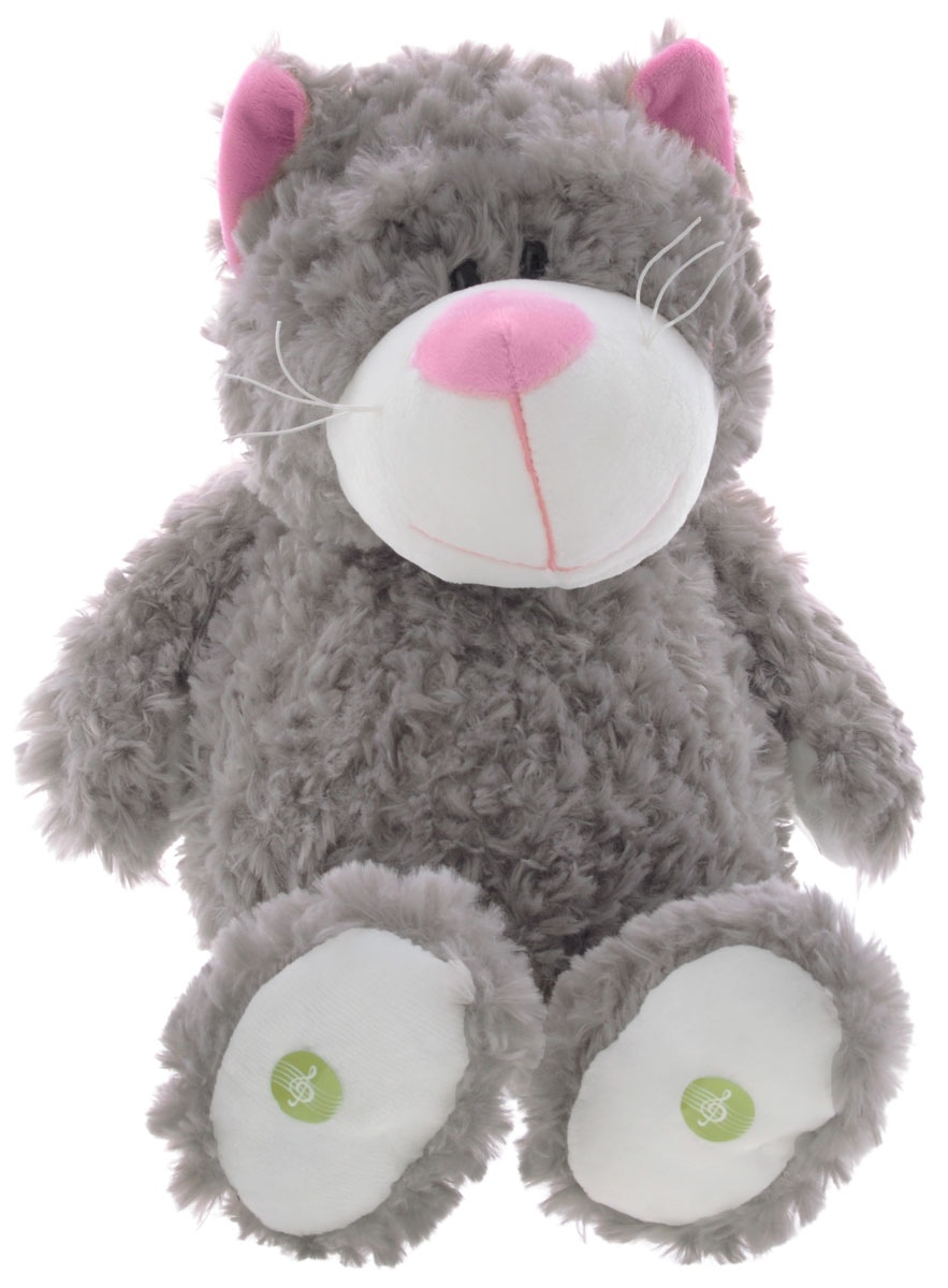 Plush Apple Мягкая озвученная игрушка Кошка 36 см2095685_кот Plush Apple Мягкая озвученная игрушка Кошка 36 см2095685_котМягкая игрушка Plush Apple Кошка, выполненная в виде кошки с розовыми ушками и носиком, очарует не только ребенка, но и взрослого. Игрушка изготовлена из искусственного меха и текстильных материалов, с элементами из пластика. С игрушкой очень приятно засыпать. Кошка расскажет малышу о приключениях Колобка, Лисички-сестрички, поведает историю Маша и медведь, позабавит сказкой Репка. Чтобы услышать рассказ игрушки, нужно нажать ей на одну из лап. А колыбельную плюшевый зверек споет, если слегка надавить ему на живот. Плюшевая игрушка Plush Apple Кошка станет отличным подарком вашему малышу! Для работы игрушки необходимы 3 батарейки типа АА (товар комплектуется демонстрационными).