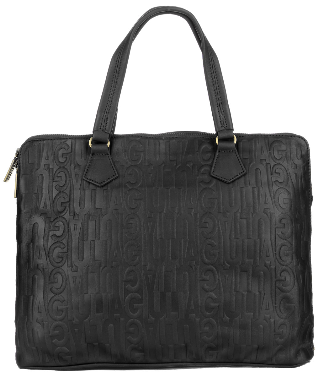 Сумка-папка мужская Giulia, цвет: черный. 3126131261 black Сумка-папка мужская Giulia, цвет: черный. 3126131261 blackМужская сумка-папка для документов Giulia выполнена из натуральной кожи с декоративным тиснением. Сумка имеет одно основное отделение, закрывающееся на застежку-молнию. Внутри находится прорезной карман на застежке-молнии и открытый пришивной карман с двумя перегородками. Снаружи на задней стенке располагается прорезной карман на застежке-молнии. Изделие оснащено двумя удобными ручками. Сумка вмещает документы формата A4. Функциональная вместительная сумка-папка станет стильным аксессуаром для делового мужчины.