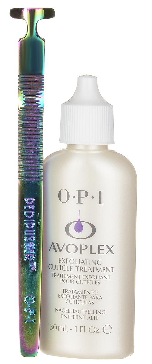 OPI Набор для педикюра: средство для размягчения кутикулы Avoplex, 30 мл, инструмент для педикюра PediPusher Plus, многофункциональныйIM224 OPI Набор для педикюра: средство для размягчения кутикулы Avoplex, 30 мл, инструмент для педикюра PediPusher Plus, многофункциональныйIM224Многофункциональный набор для педикюра включает в себя педикюрный инструмент PediPusher Plus с тщательно продуманным дизайном, исключающим малейшее повреждение кожи или кутикулы и средство для размягчения кутикулы Avoplex. Уникальная формула крема Avoplex легко и безболезненно проникает в кожу, размягчая клетки кутикулы с помощью уникальной смеси фруктовых альфагидроксильных кислот и липидного комплекса авокадо. Масло авокадо и лецитин питают обновлённые клетки кутикулы. Средство обладает легким огуречно-цитрусовым ароматом. Инструмент для педикюра PediPusher Plus обеспечивает комплексный уход за натуральными ногтями, тщательную обработку поверхности ногтевой пластины и дает возможность работать с вросшими ногтями. Изделие имеет не ограниченный срок службы. Товар сертифицирован.
