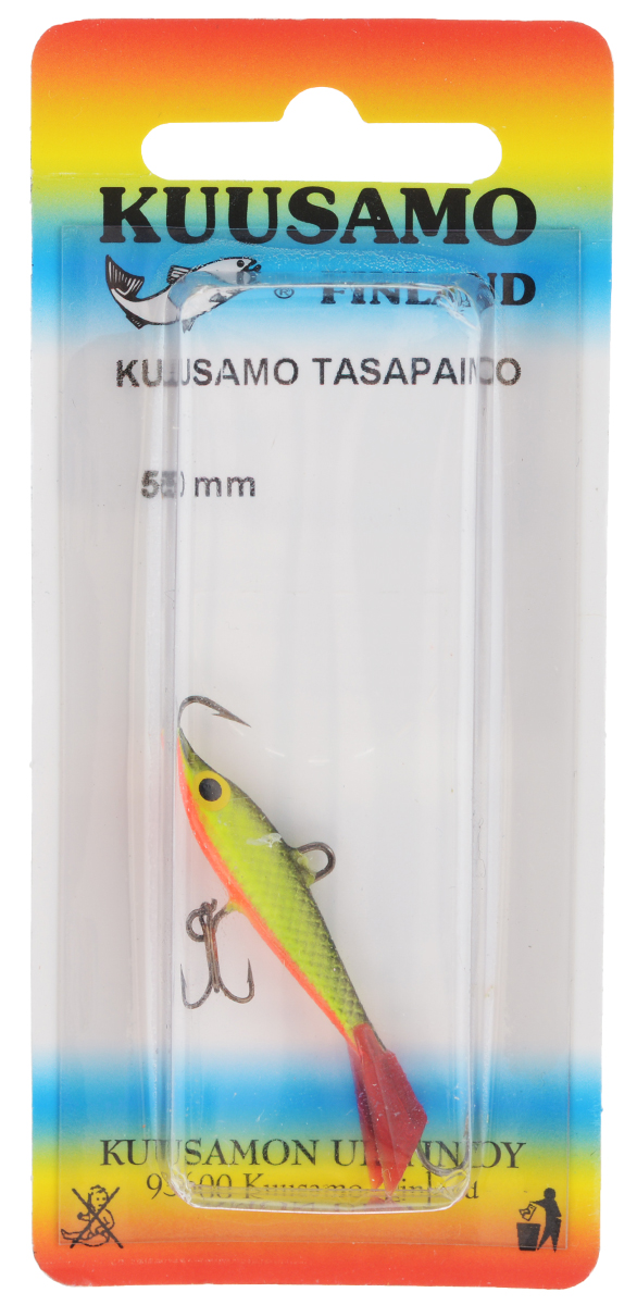 Балансир Kuusamo Tasapaino, с тройником, цвет: черный, желтый, красный, 5 см54033 Балансир Kuusamo Tasapaino, с тройником, цвет: черный, желтый, красный, 5 см54033Kuusamo Tasapaino - это классический балансир, проверенный временем. Традиционно высокое качество изготовления гарантирует улов. Балансир Kuusamo Tasapaino отлично подойдет для ловли окуня, судака, берша и щуки. Изделие комплектуется одинарными крючками и подвесным тройником.