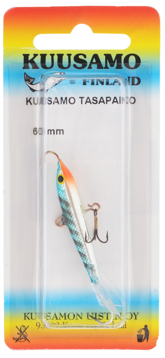 Балансир Kuusamo Tasapaino, с тройником, цвет: бирюзовый, серебряный, 6 см54038 Балансир Kuusamo Tasapaino, с тройником, цвет: бирюзовый, серебряный, 6 см54038Kuusamo Tasapaino - это классический балансир, проверенный временем. Традиционно высокое качество изготовления гарантирует улов. Балансир Kuusamo Tasapaino отлично подойдет для ловли окуня, судака, берша и щуки. Изделие комплектуется одинарными крючками и подвесным тройником.
