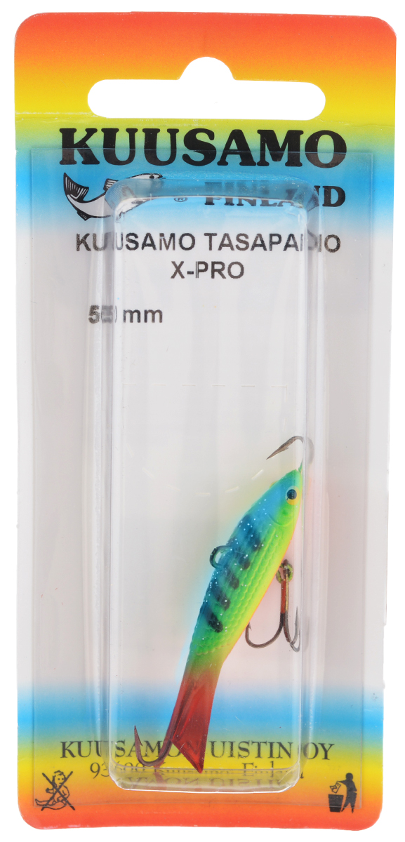 Балансир Kuusamo Tasapaino X-Pro, с тройником, цвет: голубой, желтый, оранжевый, 5 см54050 Балансир Kuusamo Tasapaino X-Pro, с тройником, цвет: голубой, желтый, оранжевый, 5 см54050Kuusamo Tasapaino X-Pro - это классический балансир, проверенный временем. Запатентованный хвостик слит воедино с телом приманки, в разы увеличивая прочность конструкции. Балансир Kuusamo Tasapaino X-Pro отлично подойдет для ловли окуня, судака, берша и щуки. Новый силуэт придал балансиру дополнительную динамику и отзывчивость при проводке. Изделие комплектуется одинарными крючками и подвесным тройником.