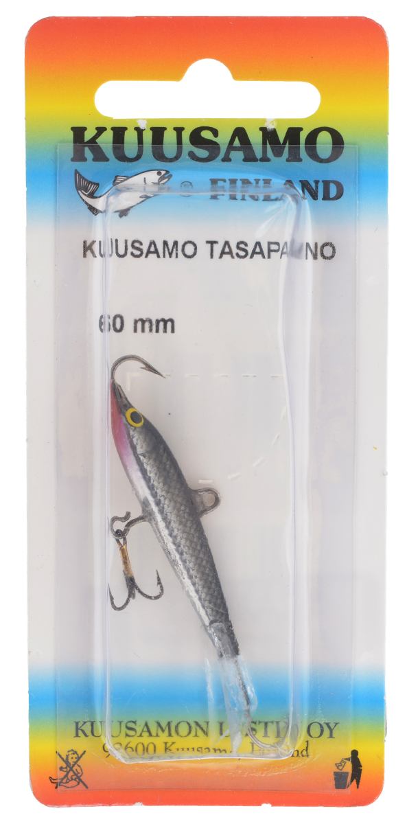 Балансир Kuusamo Tasapaino, с тройником, цвет: черный, серебряный, 6 см54042 Балансир Kuusamo Tasapaino, с тройником, цвет: черный, серебряный, 6 см54042Kuusamo Tasapaino - это классический балансир, проверенный временем. Традиционно высокое качество изготовления гарантирует улов. Балансир Kuusamo Tasapaino отлично подойдет для ловли окуня, судака, берша и щуки. Изделие комплектуется одинарными крючками и подвесным тройником.