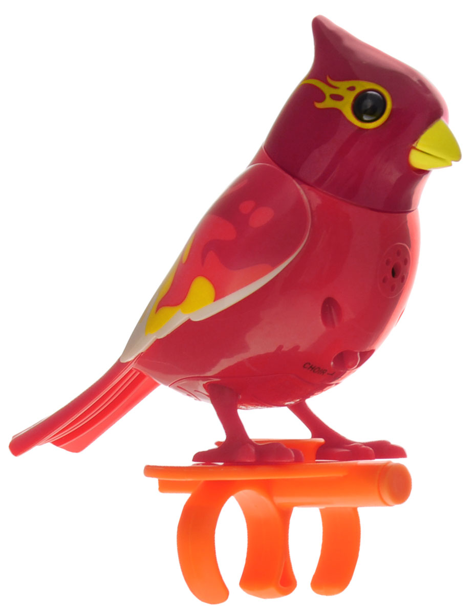 DigiBirds Интерактивная игрушка Птичка Blaze88286_малиновый, красный DigiBirds Интерактивная игрушка Птичка Blaze88286_малиновый, красныйИнтерактивная игрушка Птичка DigiBirds Blaze - это забавная интерактивная игрушка, которая займет малыша на длительное время. Птичка стоит на специальном свистке, который удобно держать на двух пальцах. Эта игрушка умеет выполнять разные действия: щебетать, петь песенки, при этом двигая головой и клювом. Если подуть на грудку птички, она начнет щебетать. Если подуть в свисток, птичка станет исполнять известную песенку. Игрушка воспроизводит свыше 55 музыкальных свистов. 2 режима работы игрушки: соло и хор. При переключении в режим хора можно последовательно подсоединять птичек к главной, в результате они будут вместе исполнять песенки вслед за главной птичкой и щебетать друг с другом. Игрушка развивает музыкальный слух, любовь к музыке и животным. Для работы игрушки необходимы 3 батарейки напряжением 1,5V типа AG13/LR44 (товар комплектуется демонстрационными).