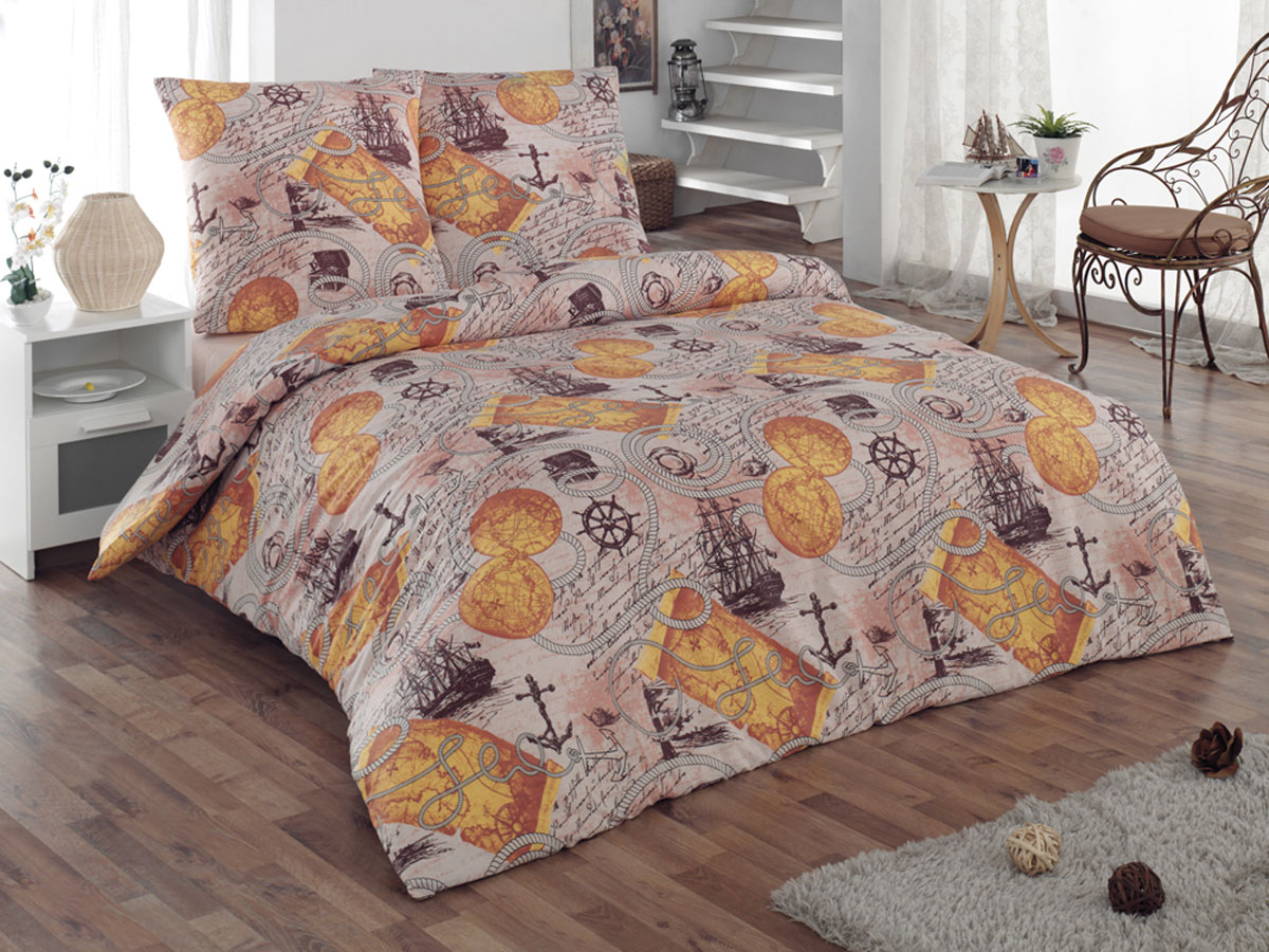 Комплект белья Tete-a-tete Classic Вояж, семейный, наволочки 70х70, цвет: желтый, слоновая кость, коричневыйК-8073 Комплект белья Tete-a-tete Classic Вояж, семейный, наволочки 70х70, цвет: желтый, слоновая кость, коричневыйК-8073Комплект постельного белья Tete-a-Tete Classic Вояж является экологически безопасным для всей семьи, так как выполнен из бязи (100% натурального хлопка). Комплект состоит из двух пододеяльников, простыни и двух наволочек. Постельное белье, оформленное принтом с морской тематикой, послужит прекрасным дополнением к интерьеру вашей спальной комнаты. Гладкая структура делает ткань приятной на ощупь, мягкой и нежной, при этом она прочная и хорошо сохраняет форму. Ткань легко гладится, не линяет и не садится. Комплект постельного белья Tete-a-Tete Classic Вояж станет отличным дополнением вашего интерьера и подарит гармоничный сон.