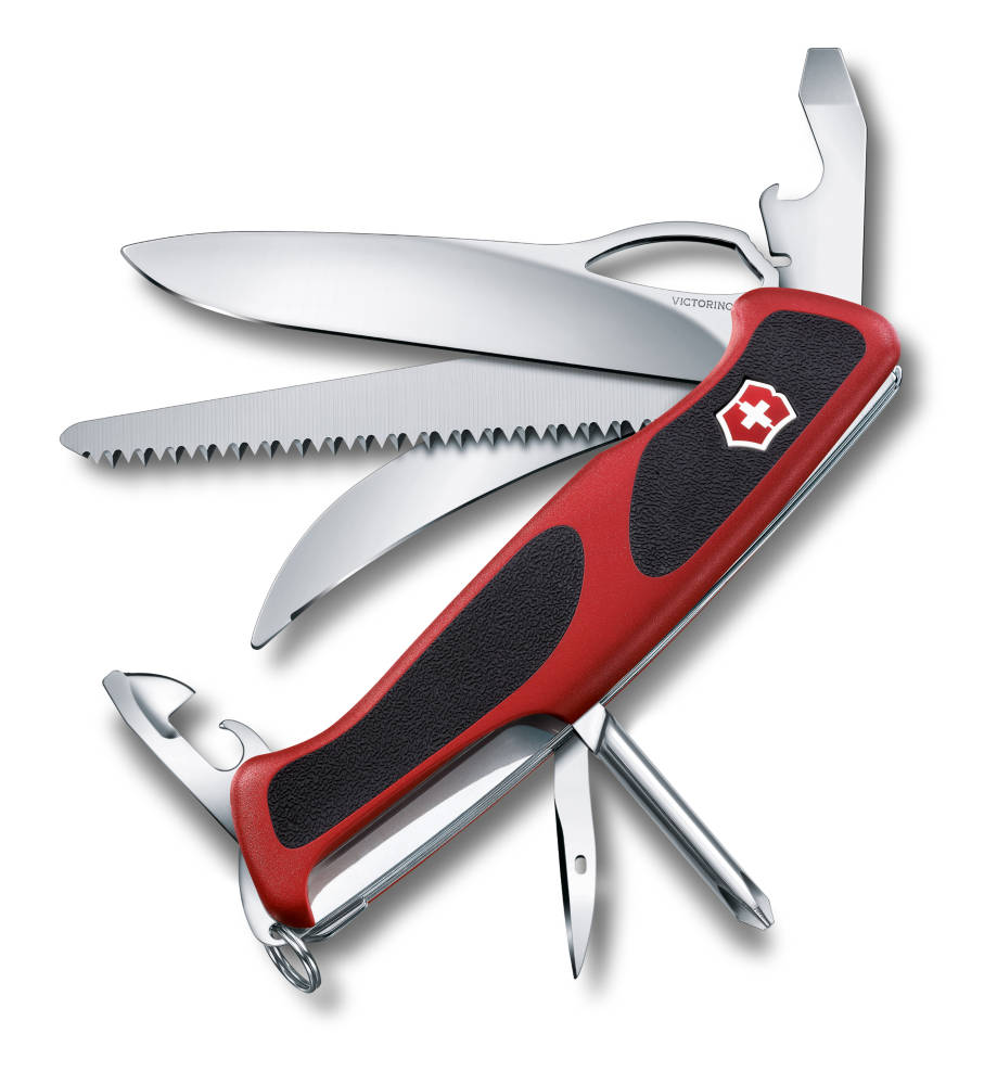 Нож перочинный Victorinox RangerGrip 58 Hunter 0.9683.MC, цвет: красный, черный0.9683.MC Нож перочинный Victorinox RangerGrip 58 Hunter 0.9683.MC, цвет: красный, черный0.9683.MCПерочинный нож RANGERGRIP 58 HUNTER имеет 13 функций: 1. Фиксирующееся лезвие с петлёй для открывания одной рукой 2. Консервный нож с: 3. – Малой отвёрткой 4. Открывалка для бутылок с: 5. – Фиксирующейся отвёрткой 6. – Инструментом для снятия изоляции 7. Пила по дереву 8. Лезвие для разделки туш 9. Шило, кернер 10. Крестовая отвёртка 11. Кольцо для ключей 12. Пинцет 13. Зубочистка Цвет рукояти: красный/чёрный