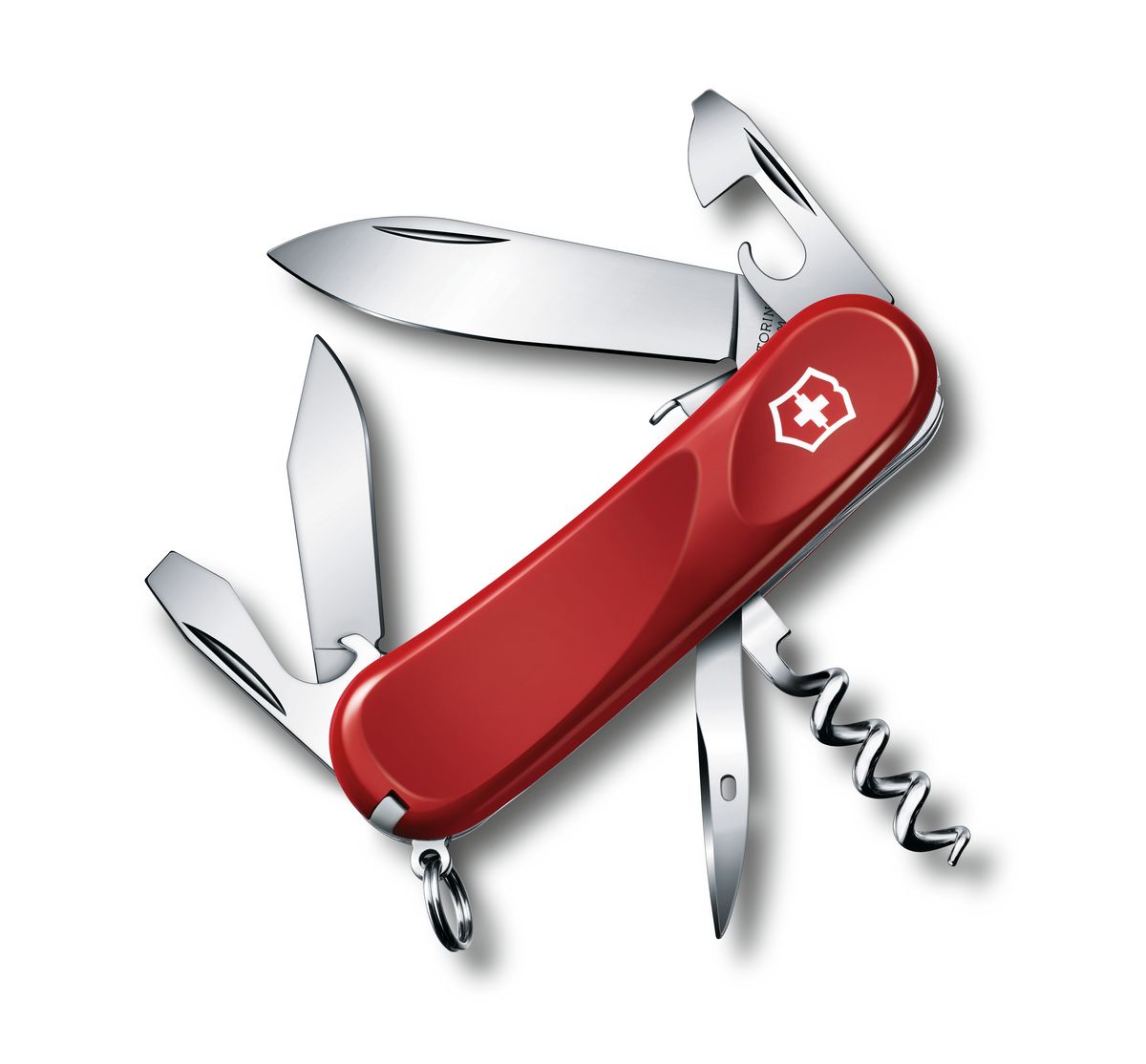 Нож перочинный Victorinox Evolution S101 2.3603.SE, цвет: красный2.3603.SE Нож перочинный Victorinox Evolution S101 2.3603.SE, цвет: красный2.3603.SEПерочинный нож EVOLUTION S101 имеет 12 функций: 1. Фиксирующееся лезвие 2. Малое лезвие 3. Консервный нож с: 4. – Малой отвёрткой 5. Открывалка для бутылок с: 6. – Фиксирующейся отвёрткой 7. – Инструментом для снятия изоляции 8. Штопор 9. Шило, кернер 10. Кольцо для ключей 11. Пинцет 12. Зубочистка Цвет рукояти: красный