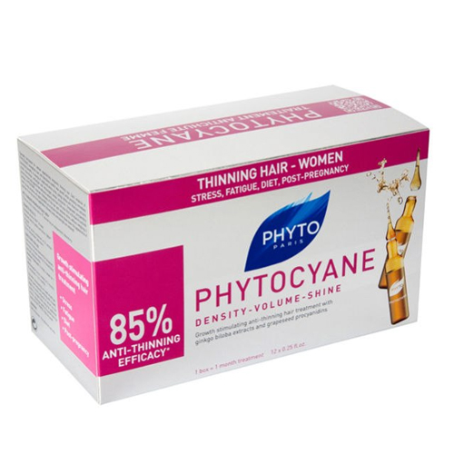 Phytosolba Средство Phytocyane против выпадения волос 12 амп*7,5млP115 Phytosolba Средство Phytocyane против выпадения волос 12 амп*7,5млP115Фитоциан объединил в себе преимущества укрепляющего ухода против выпадения волос и косметического средства, корректирующего признаки старения. Средство против выпадения волос у женщин с процианидолами винограда и гинкго билоба . Рекомендовано при реакционном диффузном выпадении волос у женщин (диета, стресс, роды, хирургическое вмешательство). Предупреждает выпадение и старение волос, ускоряет их рост. Производное тирозина предупреждает появление седины. Протеины шелка придают объем и блеск волосам. Это лечение и эстетика. Клинические испытания доказали эффективность против выпадения волос у 85% испытуемых, увеличение объема у 94%, волосы легче уложить у 97%, волосы сияющие и мягкие в 100% случаев. Результаты испытаний вынесены на упаковку.