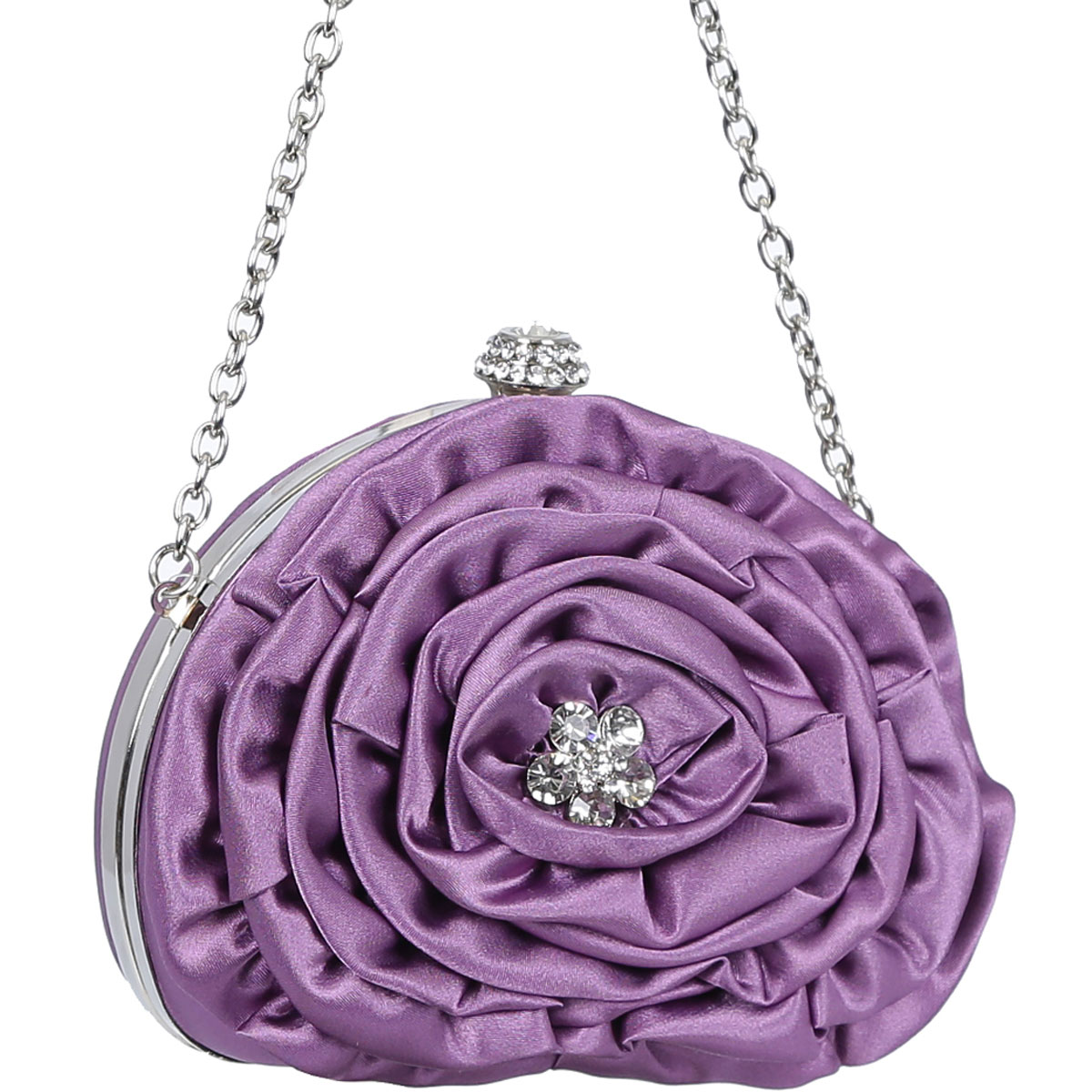 Клатч Fabretti, цвет: фиолетовый. 5410-55410-5 purple Клатч Fabretti, цвет: фиолетовый. 5410-55410-5 purpleЭлегантный вечерний клатч Fabretti выполнен из полиэстера и металла. Изделие оформлено оригинальным цветком из текстиля, который дополнен стразами. Изделие содержит одно отделение и закрывается на рамочный замок, декорированный стразами. Внутри расположено вместительное отделение. Клатч оснащен укороченным ремнем-цепочкой, который позволит носить изделие на запястье. Клатч Fabretti прекрасно завершит ваш праздничный образ.