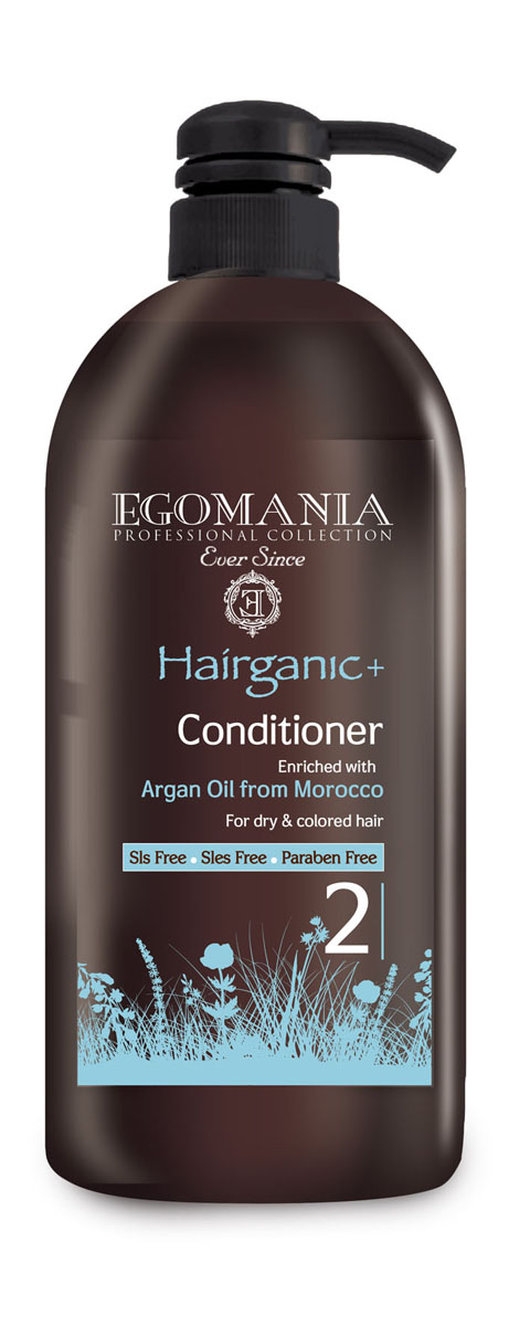 Egomania Professional Collection Кондиционер Hairganic+ №2 с маслом аргана для сухих и окрашенных волос 1000 мл1640059 Egomania Professional Collection Кондиционер Hairganic+ №2 с маслом аргана для сухих и окрашенных волос 1000 мл1640059Кондиционер подходит для сухих, истонченных, ломких, окрашенных и поврежденных волос, для жирной структуры волос и кожи головы.Благодаря содержанию масла аргана питает и увлажняет волосы, делая их плотными и эластичными. После использования кондиционера волосы становятся мягкими, блестящими и послушными.Входящие в состав кондиционера протеины пшеницы помогают поддержать объем укладки. Экстракты ромашки и розмарина регулируют работу сальных желез. Масло календулы и сок листьев алоэ регенерируют кутикулу волоса и плотно запечатывают ее.