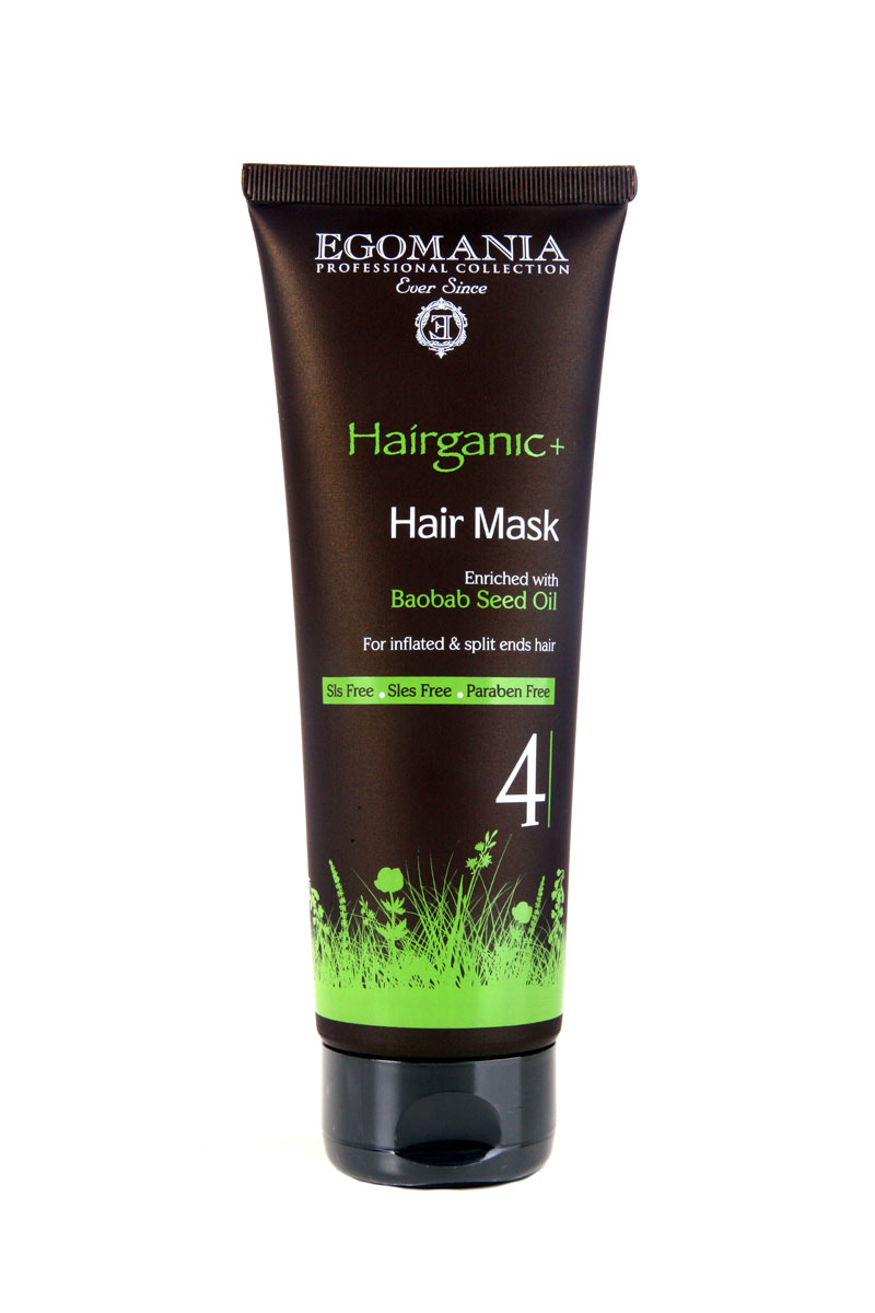 Egomania Professional Collection Маска Hairganic+ с маслом баобаба для непослушных и секущихся волос 250мл1640196 Egomania Professional Collection Маска Hairganic+ с маслом баобаба для непослушных и секущихся волос 250мл1640196Питательная маска укрепляет и увлажняет волосы, восстанавливая их эластичность, и предотвращает расслоение волос, запечатывая секущиеся кончики. Придает волосам продолжительный естественный блеск. Уникальный состав данного продукта разработан таким образом, что входящие в него масла жожоба, виноградных косточек, сладкого миндаля и ши играют роль природных липидов (керамидов), которые проклеивают корковый слой волоса, делая его плотнее. Масло баобаба содержит в себе полный комплекс аминокислот. Экстракт розмарина и масло оливы регулируют водный баланс волос. Пантенол плотно запечатывает структуру, убирая сечение волос и видимые повреждения. Результат – блестящие, плотные волосы от корней по всей длине, и никаких секущихся кончиков!