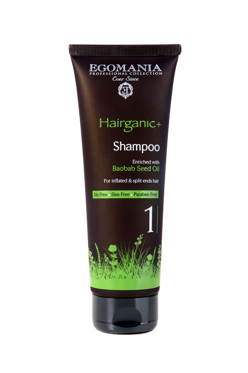 Egomania Professional Collection Шампунь Hairganic+ с маслом баобаба для непослушных и секущихся волос 250мл1640219 Egomania Professional Collection Шампунь Hairganic+ с маслом баобаба для непослушных и секущихся волос 250мл1640219Шампунь подходит для поврежденных, секущихся и ломких волос. Шампунь мягко и нежно очищает структуру волос и кожу головы, не является агрессивным моющим средством.Основным активным ингредиентом является масло баобаба, которое содержит в своем составе в большом количестве витамины А, F, D, E, аминокислоты, бета-каротин, тартаровою кислоту, а также жирные кислоты и омега-3. Масло из семян баобаба имеет регенерирующее, противовоспалительное, питательное, ранозаживляющее, увлажняющее и тонизирующее свойства, оно эффективно увлажняет и успокаивает чувствительную, раздраженную и сухую кожу. Масло баобаба нашло широкое применение в профилактике старения волос и образования их ломкости и сечения. Оно также заметно улучшает цвет и структуру волос. Заживляет мелкие трещины и эрозии коркового слоя волоса, помогает бороться с истощением волос.