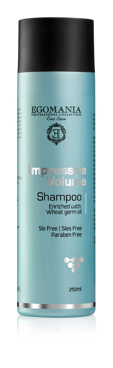 Egomania Professional Collection Шампунь Impressive Volume для придания объема волосам 250 мл491748 Egomania Professional Collection Шампунь Impressive Volume для придания объема волосам 250 мл491748Шампунь для придания объема волосам ощутимо увеличивает объем волос уже после первого применения.Средства Impressive Volume придают волосам здоровый блеск и энергию, не утяжеляя при этом прическу, обеспечивают непрерывное поддержание объема, придавая волосам более плотную текстуру. В отличие от других продуктов для создания объема, шампунь Impressive Volume не блокирует работу сальных желез и не обезвоживает структуру волоса. Открытие кутикулярного слоя происходит под действием витамина Е и аскорбиновой кислоты.