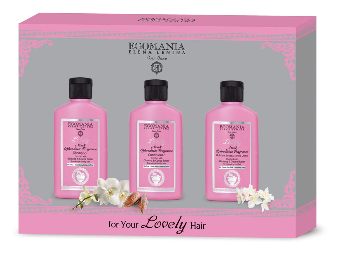 Egomania Professional Collection Набор с женьшенем и маслом какао для нормальных и сухих волос Lovely Travel Kit648529 Egomania Professional Collection Набор с женьшенем и маслом какао для нормальных и сухих волос Lovely Travel Kit648529Дорожный набор, состоящий из EGOMANIA PROFESSIONAL COLLECTION ШАМПУНЬ LOVELY С ЖЕНЬШЕНЕМ И МАСЛОМ КАКАО ДЛЯ НОРМАЛЬНЫХ И СУХИХ ВОЛОС , EGOMANIA PROFESSIONAL COLLECTION КОНДИЦИОНЕР LOVELY С ЖЕНЬШЕНЕМ И МАСЛОМ КАКАО ДЛЯ НОРМАЛЬНЫХ И СУХИХ ВОЛОС и EGOMANIA PROFESSIONAL COLLECTION УВЛАЖНЯЮЩИЙ КРЕМ LOVELY ДЛЯ ОБЪЕМА&УКЛАДКИ С ЖЕНЬШЕНЕМ И МАСЛОМ КАКАО ДЛЯ НОРМАЛЬНЫХ И СУХИХ ВОЛОС объемом 100 мл
