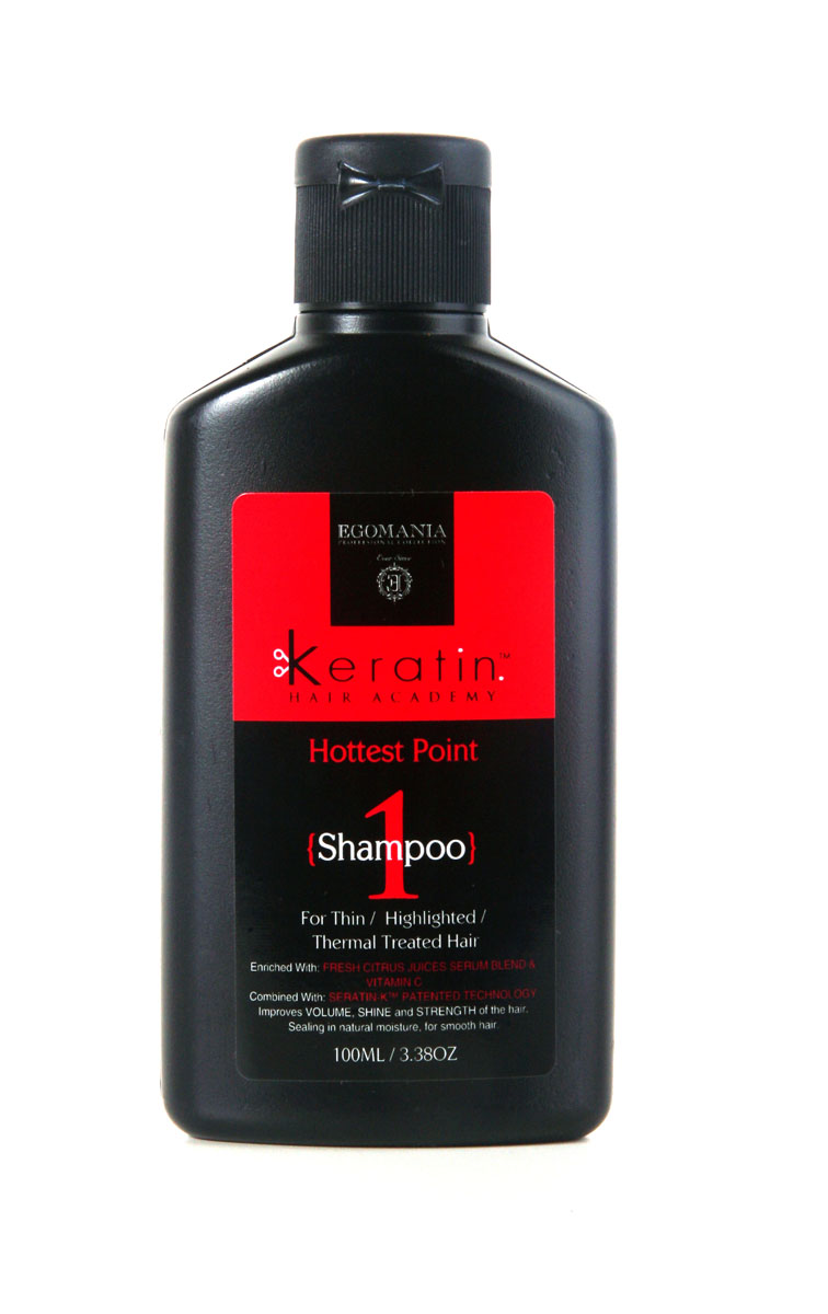 Egomania Professional Collection Шампунь Keratin Hair Academy «На пике красоты!» для тонких, мелированных, после химической завивки волос 100 мл830695 Egomania Professional Collection Шампунь Keratin Hair Academy «На пике красоты!» для тонких, мелированных, после химической завивки волос 100 мл830695Шампунь для глубокого очищения волос, богатый маслами и активными компонентами, подходит для жирных, окрашенных, мелированных, термически поврежденных волос. Оптимально использование шампуня для жирной кожи головы и структуры волос, также можно использовать как шампунь глубокой очистки для удаления продуктов стайлинга и силиконов.Шампунь эффективно очищает волосы и кожу головы, растворяет силиконы, благодаря уникальному составу, содержащему сок трех цитрусовых культур