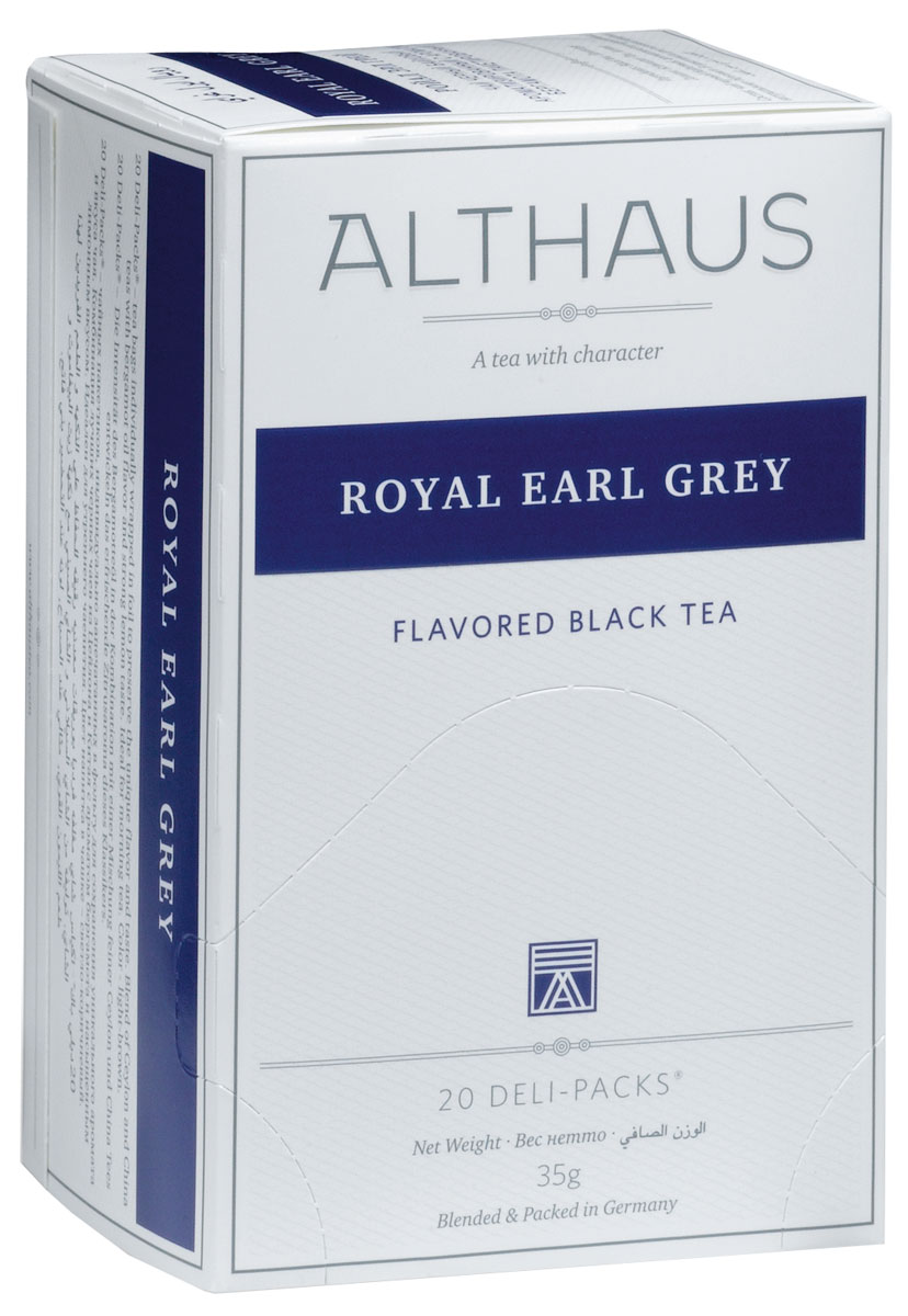 Althaus Royal Earl Grey чай ароматизированный в пакетиках, 20 штTALTHB-DP0017 Althaus Royal Earl Grey чай ароматизированный в пакетиках, 20 штTALTHB-DP0017Royal Earl Grey - это купаж из лучших индийских и цейлонских сортов черного чая, дающий насыщенный классический вкус с элегантными цитрусовыми нотками бергамота. Масло бергамота способствует концентрации внимания и улучшению настроения, поэтому Эрл Грей идеален для утреннего чаепития. Оптимальная температура заваривания Ройал Эрл Грей 95°С. В каждой упаковке находится по 20 пакетиков чая для чашек. Страна: Индия, Шри-Ланка. Температура воды: 85-100 °С. Время заваривания: 3-5 мин. Цвет в чашке: светло-коричневый. Althaus - премиальная чайная коллекция. Чай, ингредиенты и ароматизаторы для своих купажей компания Althaus получает от тщательно выбираемых чайных садов, мировых поставщиков высококачественных сублимированных фруктов и трав, а также ведущих европейских производителей ароматизаторов. Пакетик Deli Pack представляет собой порционный двухкамерный мешочек из фильтр-бумаги, запаянный в специальный термоконверт с алюминиевой...